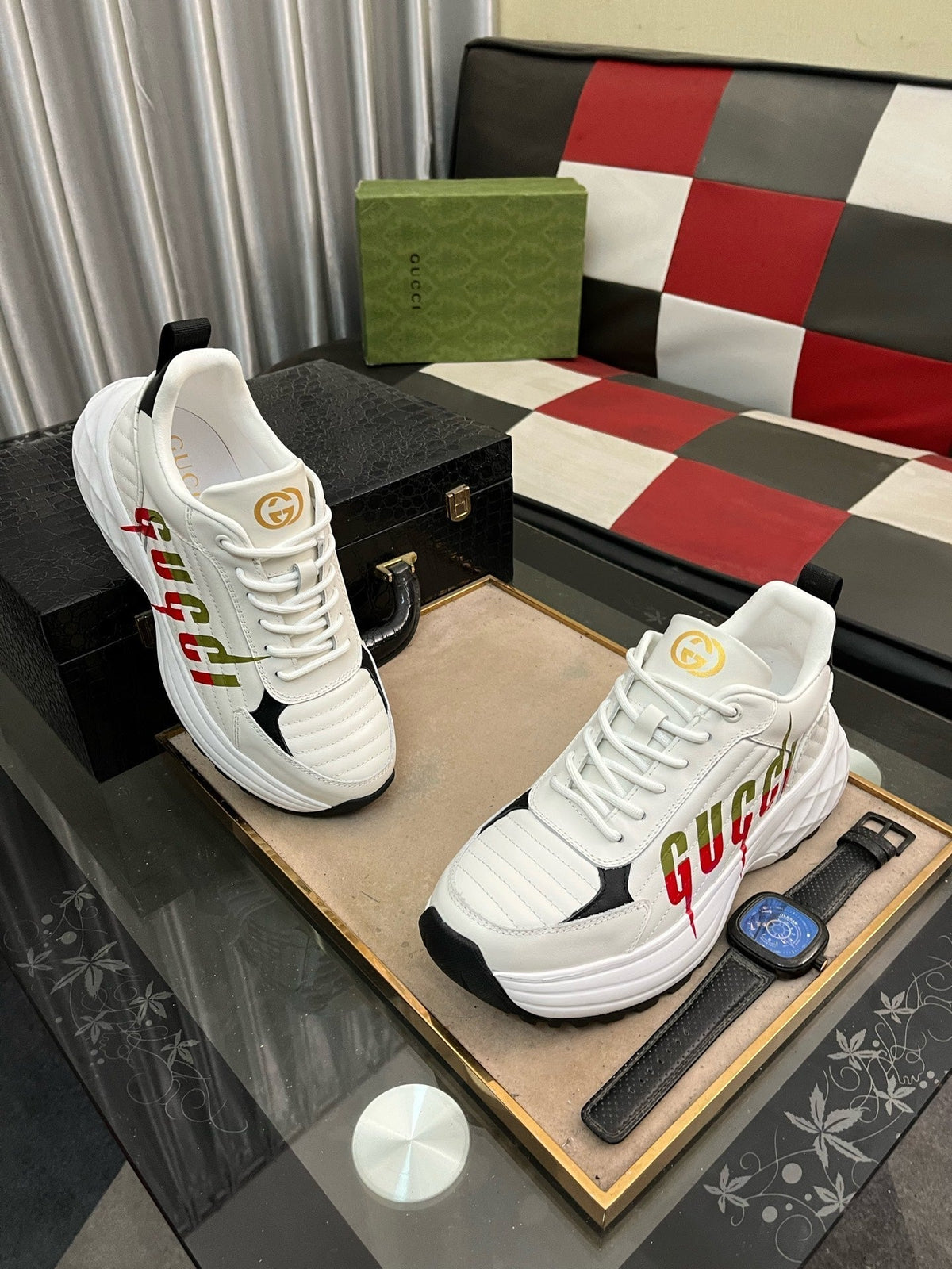 GG Men's Sneaker White Cowhide 529927