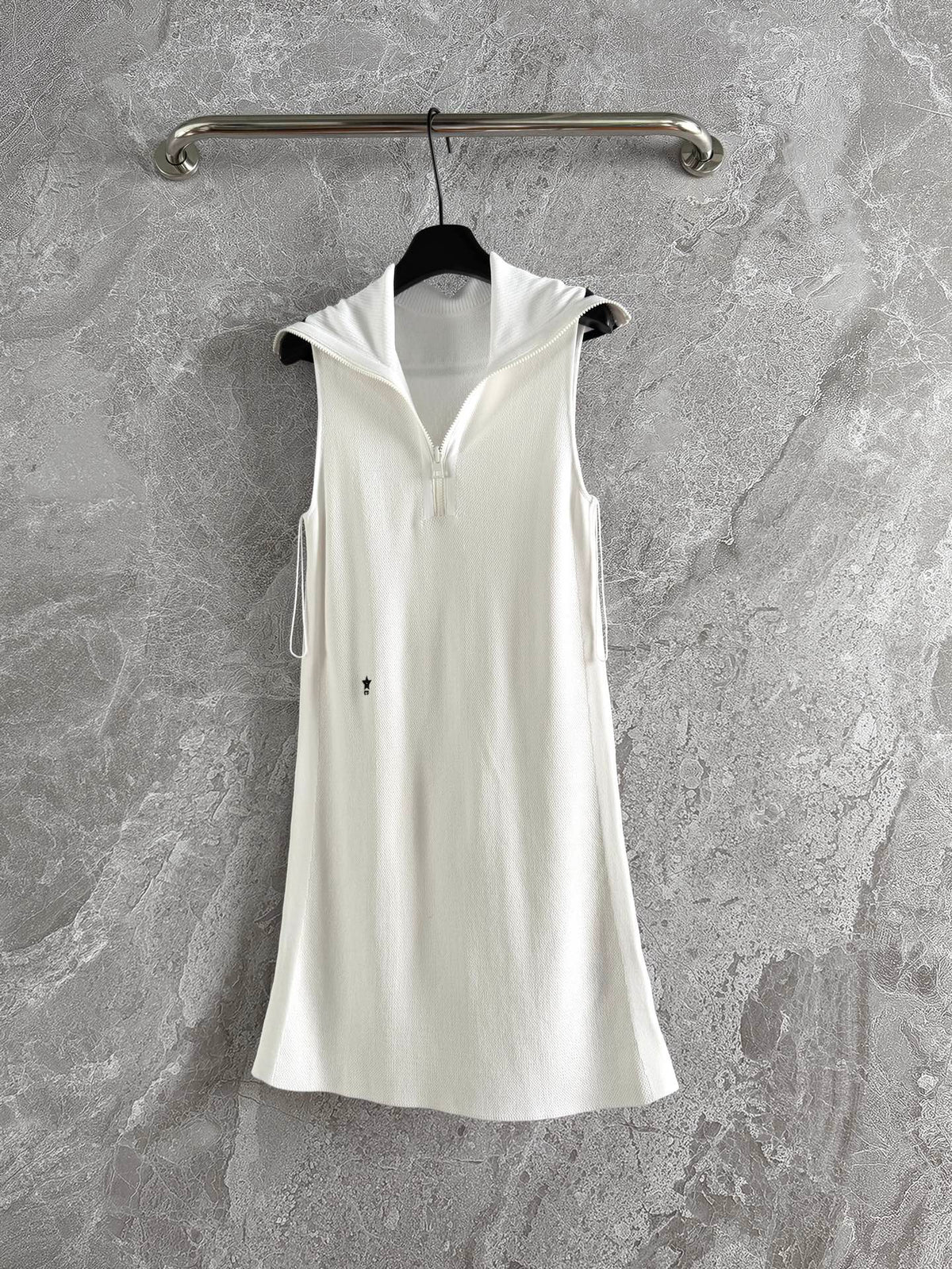 CD Collar Dress White Viscose