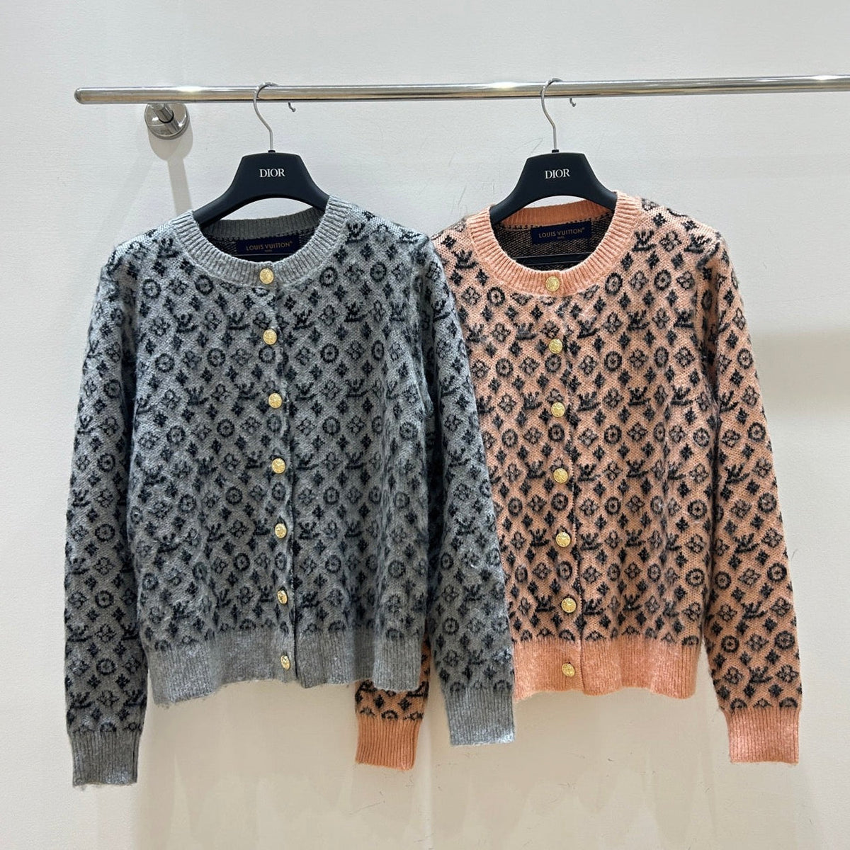 Louis Vuitton 2026 Monogram Jacquard Knit Cardigan Wool 181357