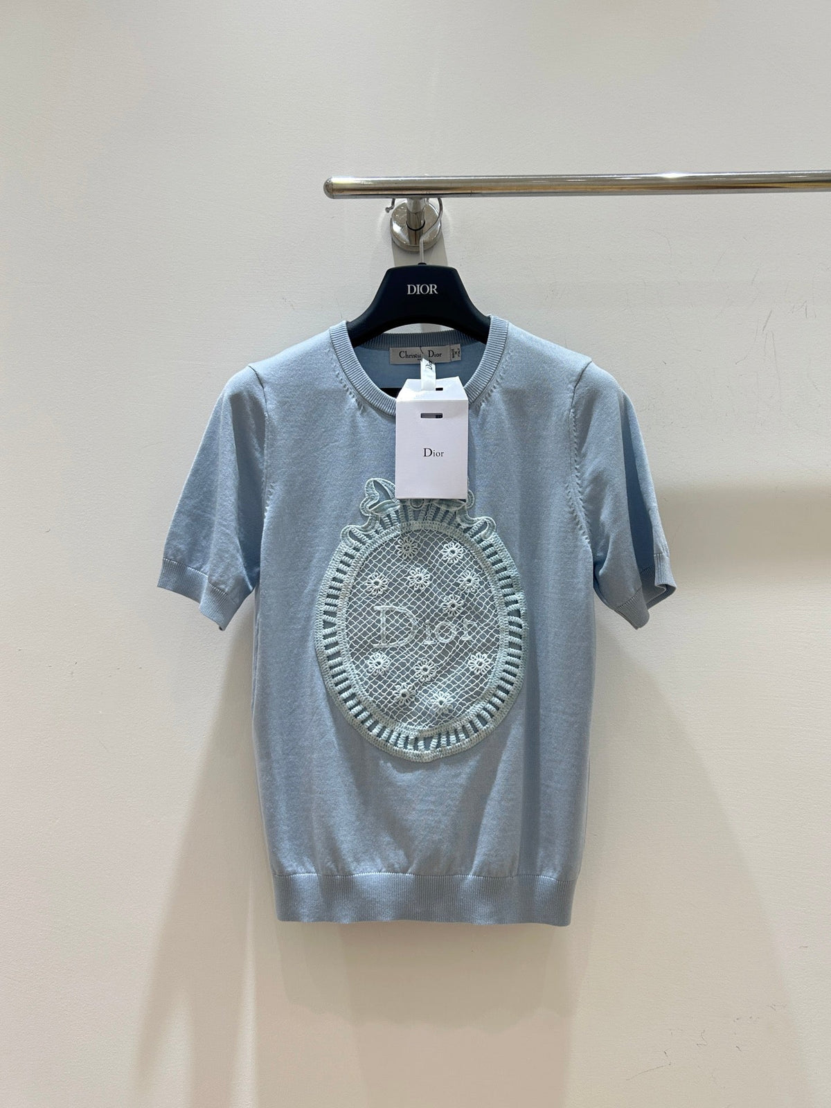 Dior 2026 Short-Sleeved T-shirts Crochet-Effect Patch Tencel 469332