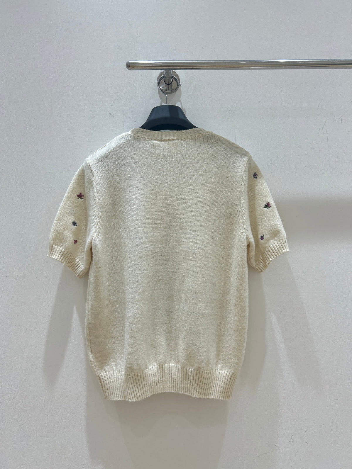 Dior 2026 Flower T-shirt Cream Wool 535388