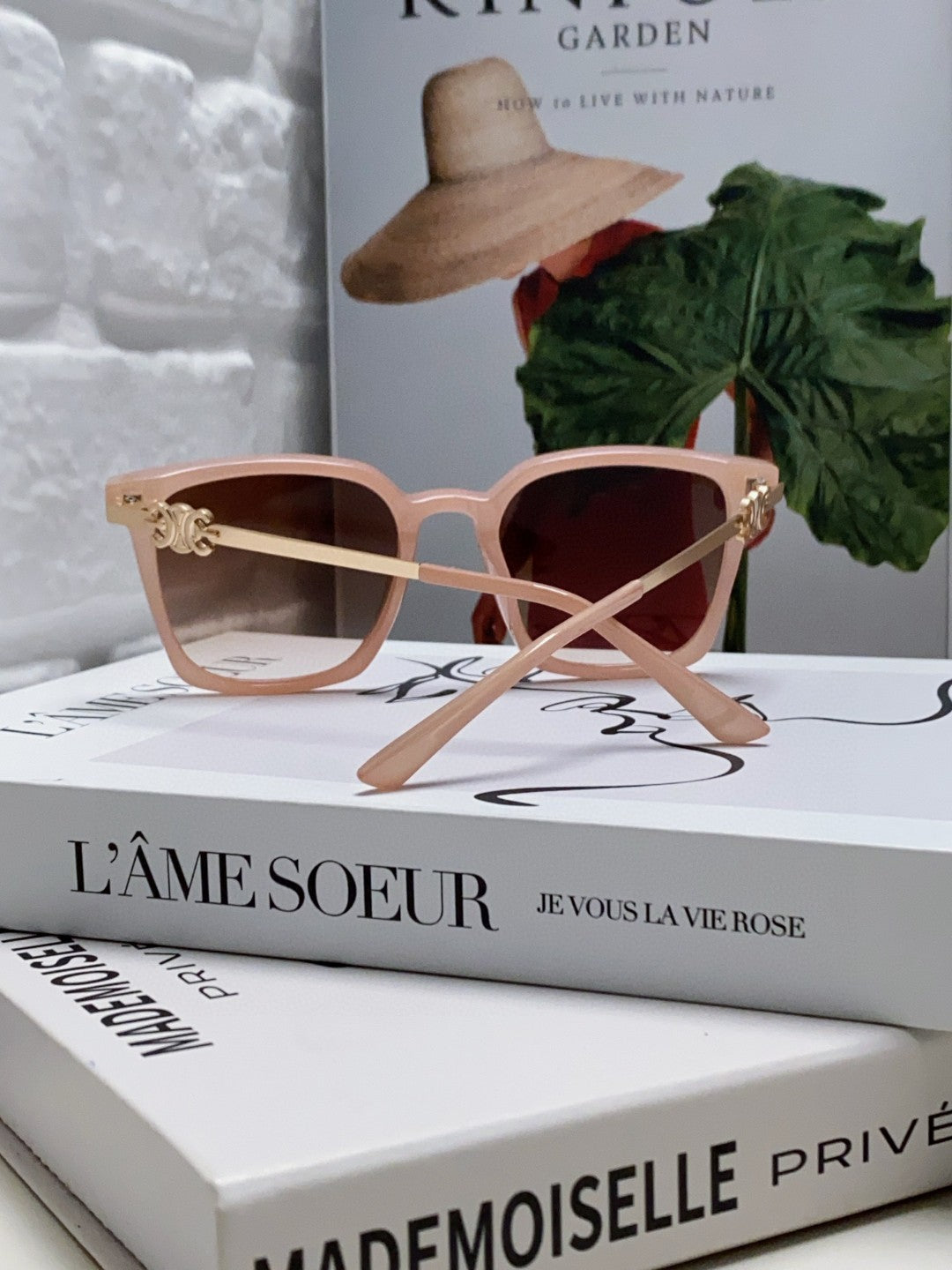 TRIOMPHE SUNGLASS 497815 IN PINK CLEAR METAL