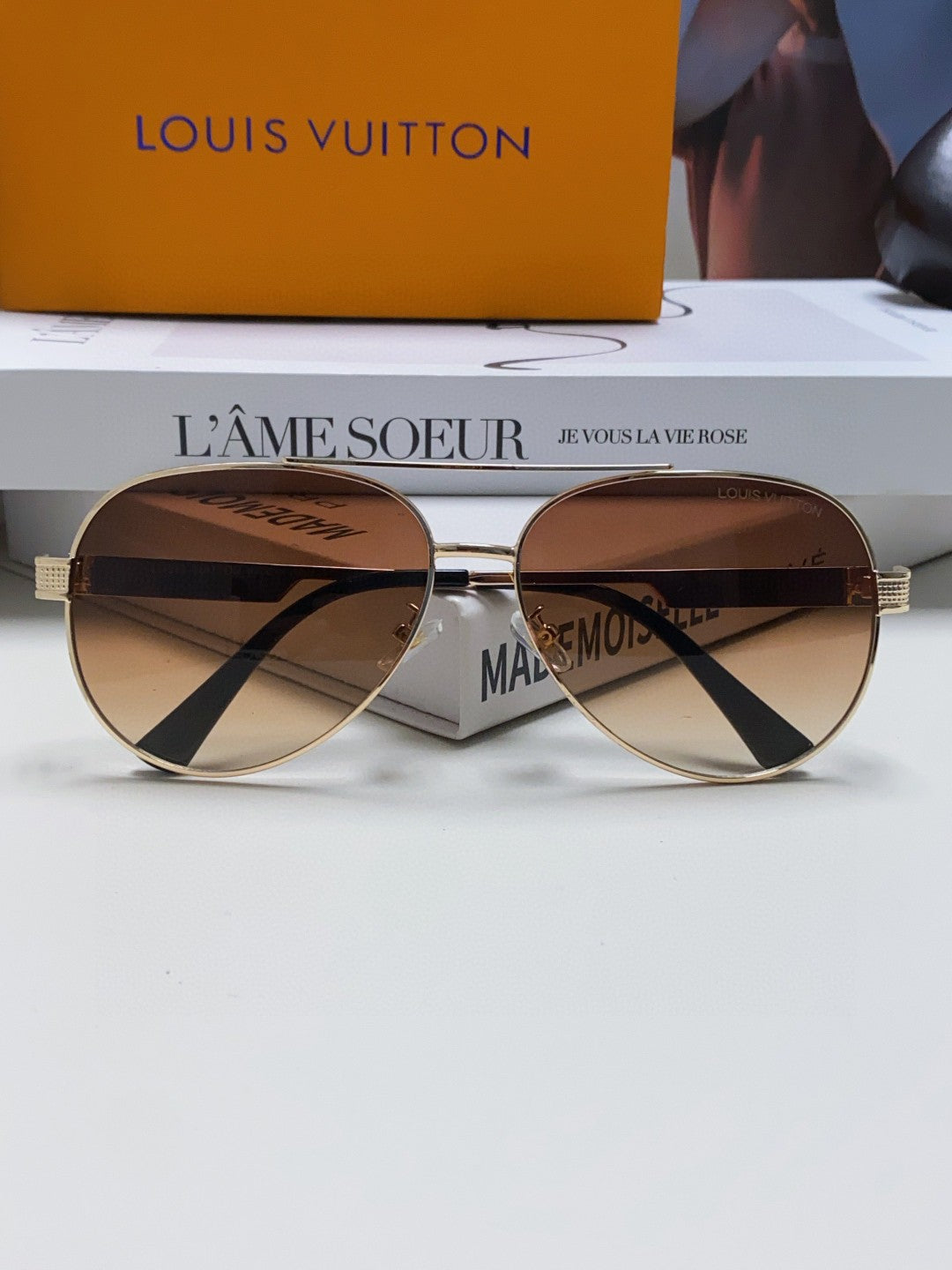 PILOT SUNGLASS 581363 IN GOLD METAL BROWN SMOKE LENSES