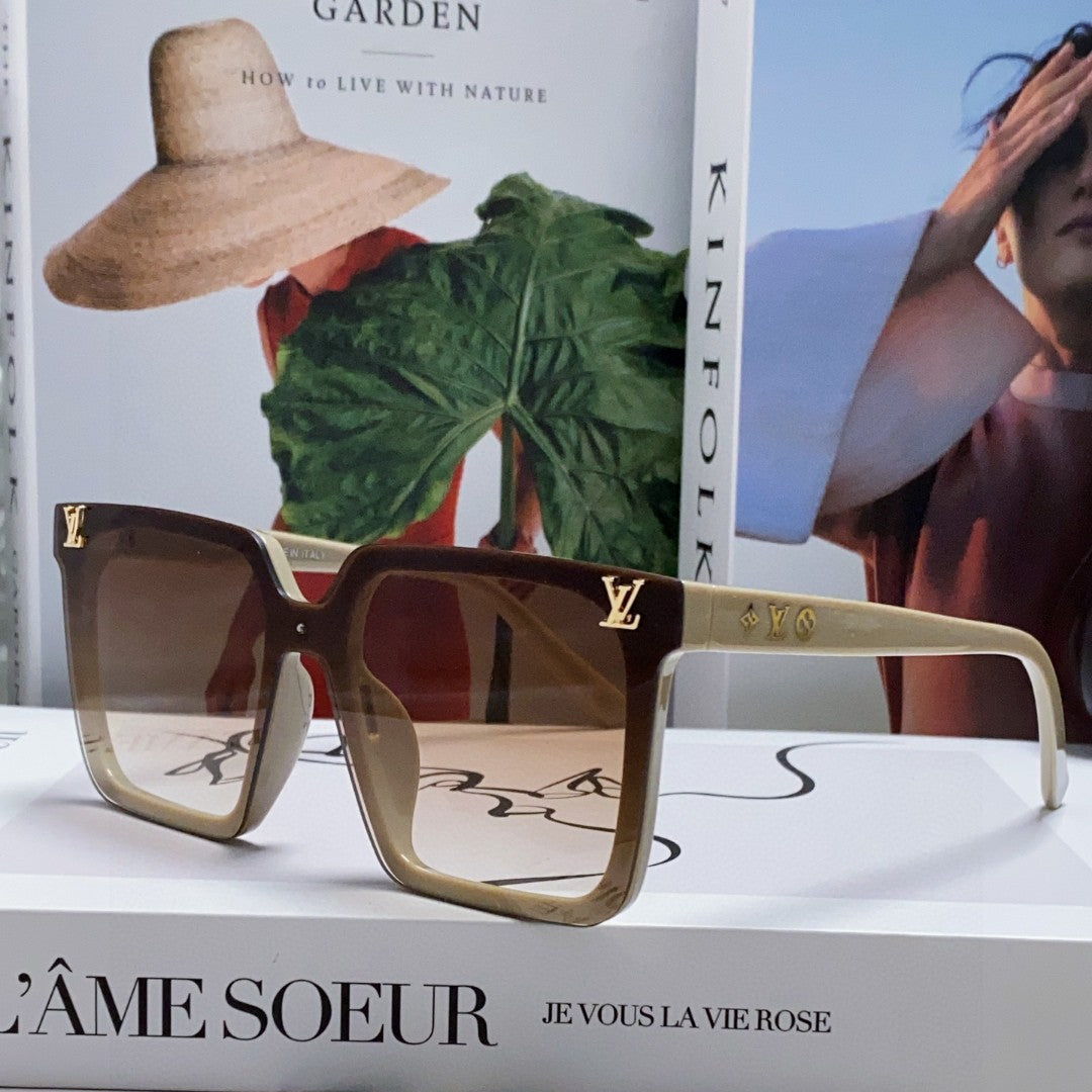 SQUARE SUNGLASS 581368 IN BEIGE ACETATE
