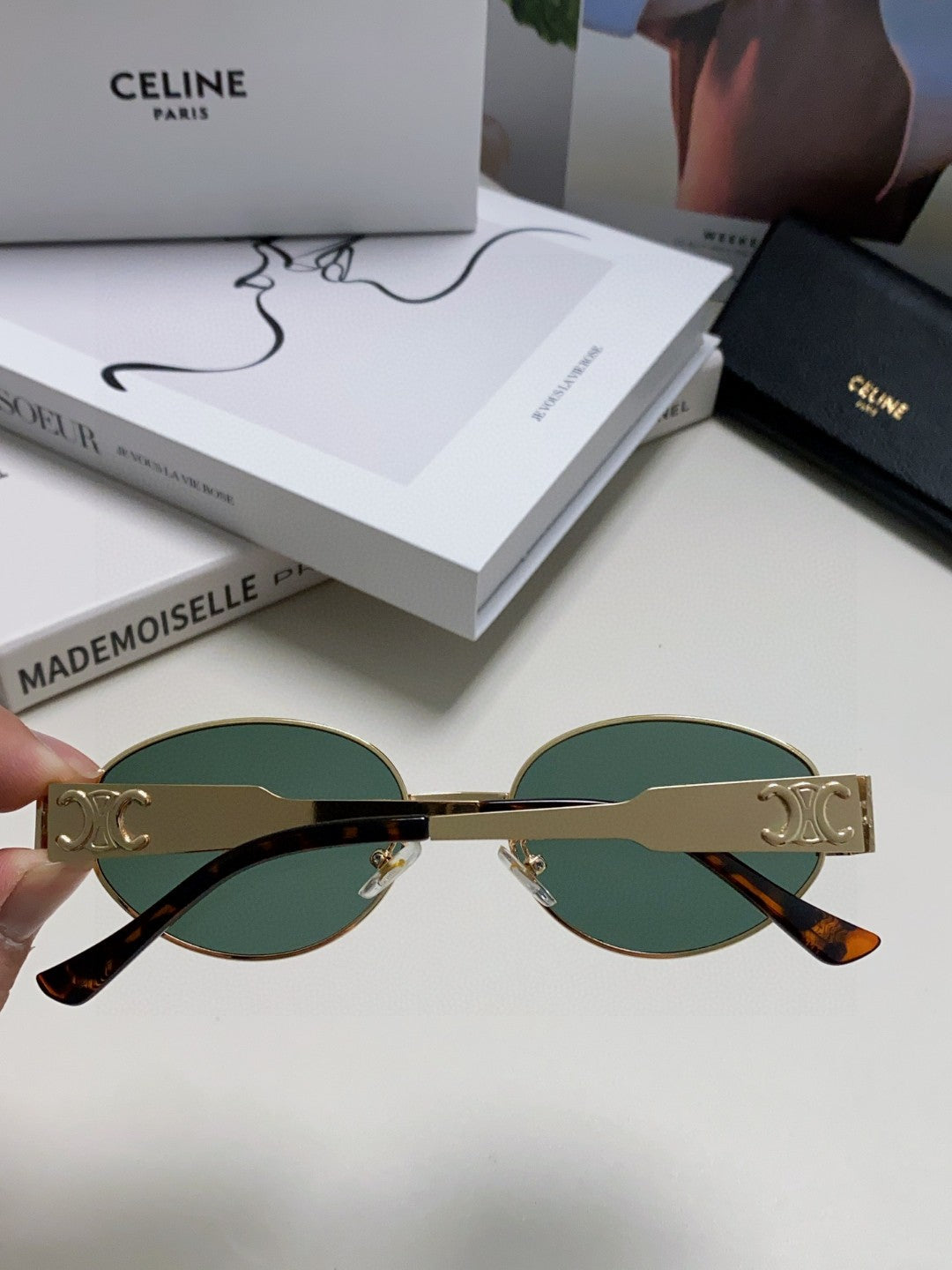 TRIOMPHE SUNGLASSES 548596 IN METAL BLACK LENSES