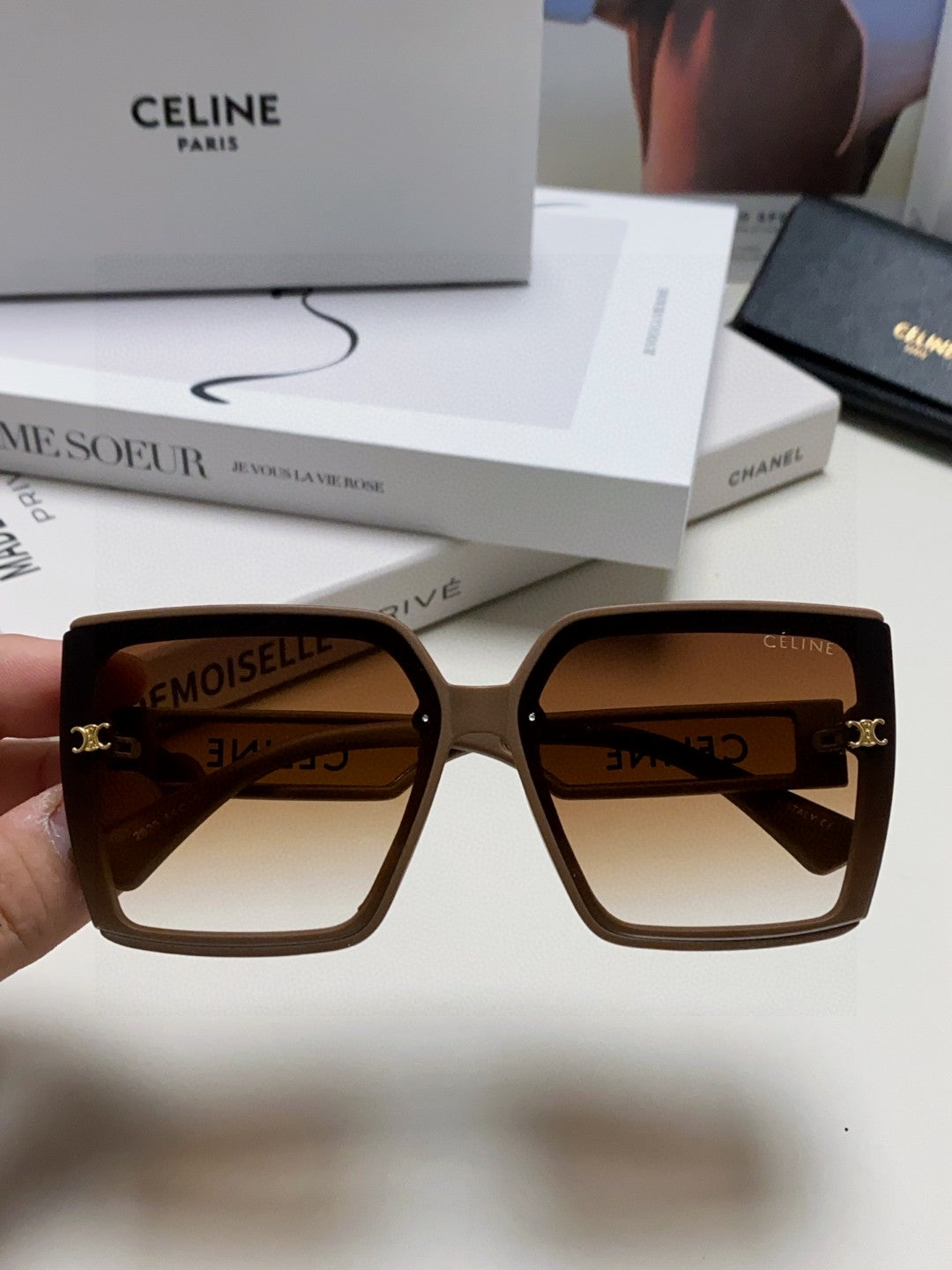 TRIOMPHE SUNGLASSES 573254 IN CAMEL ACETATE