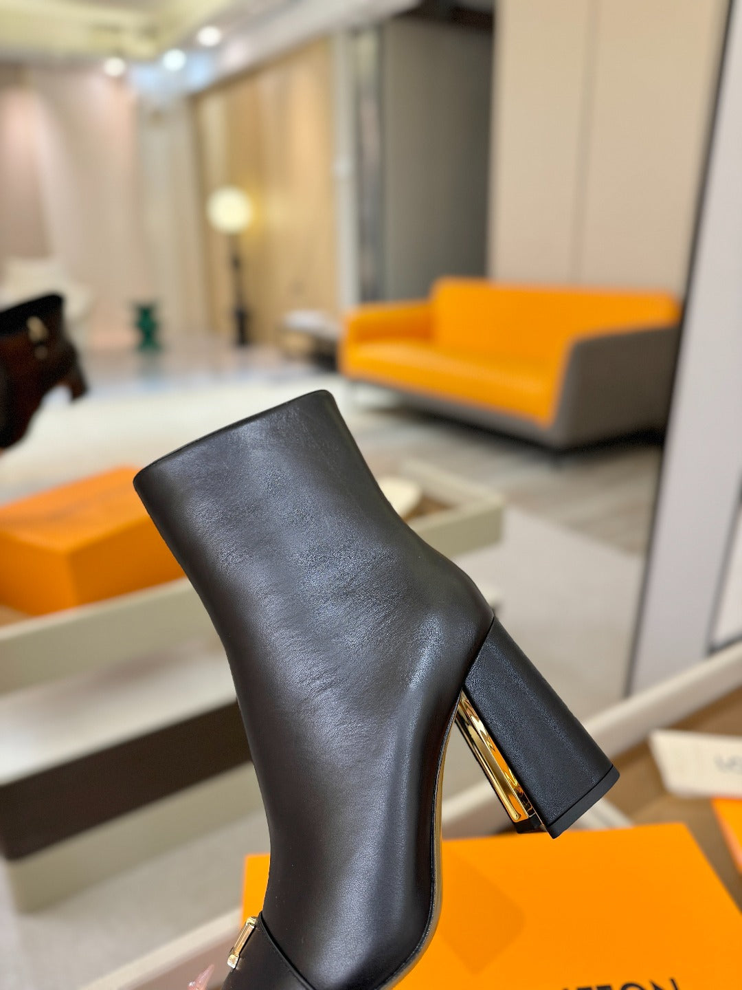 LV Ankle Boots 90 Black Sheepskin 573716