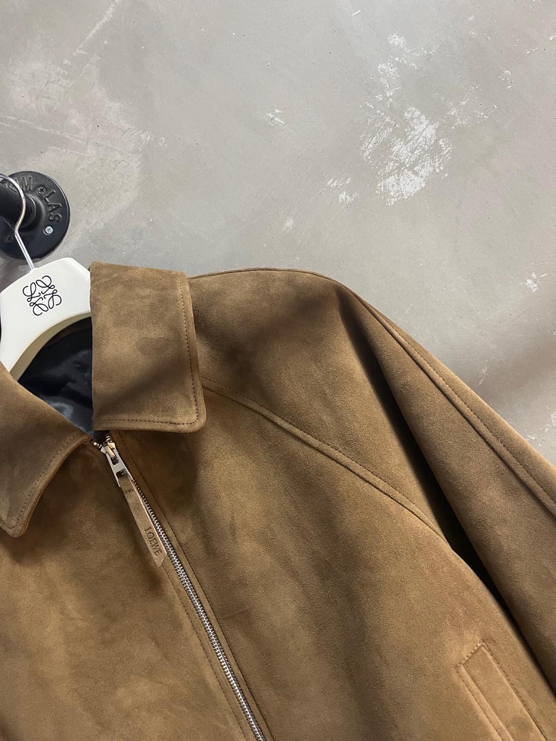 Loewe 2025 Leather Jacket Khaki Brown Cashmere