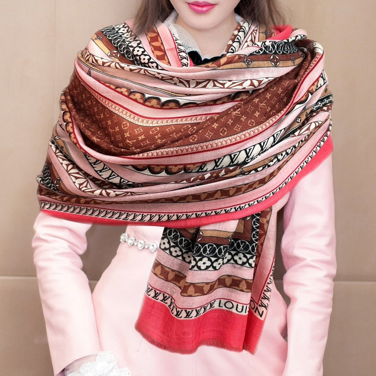 SCARF 200 CM IN COLORFUL CASHMERE 394890