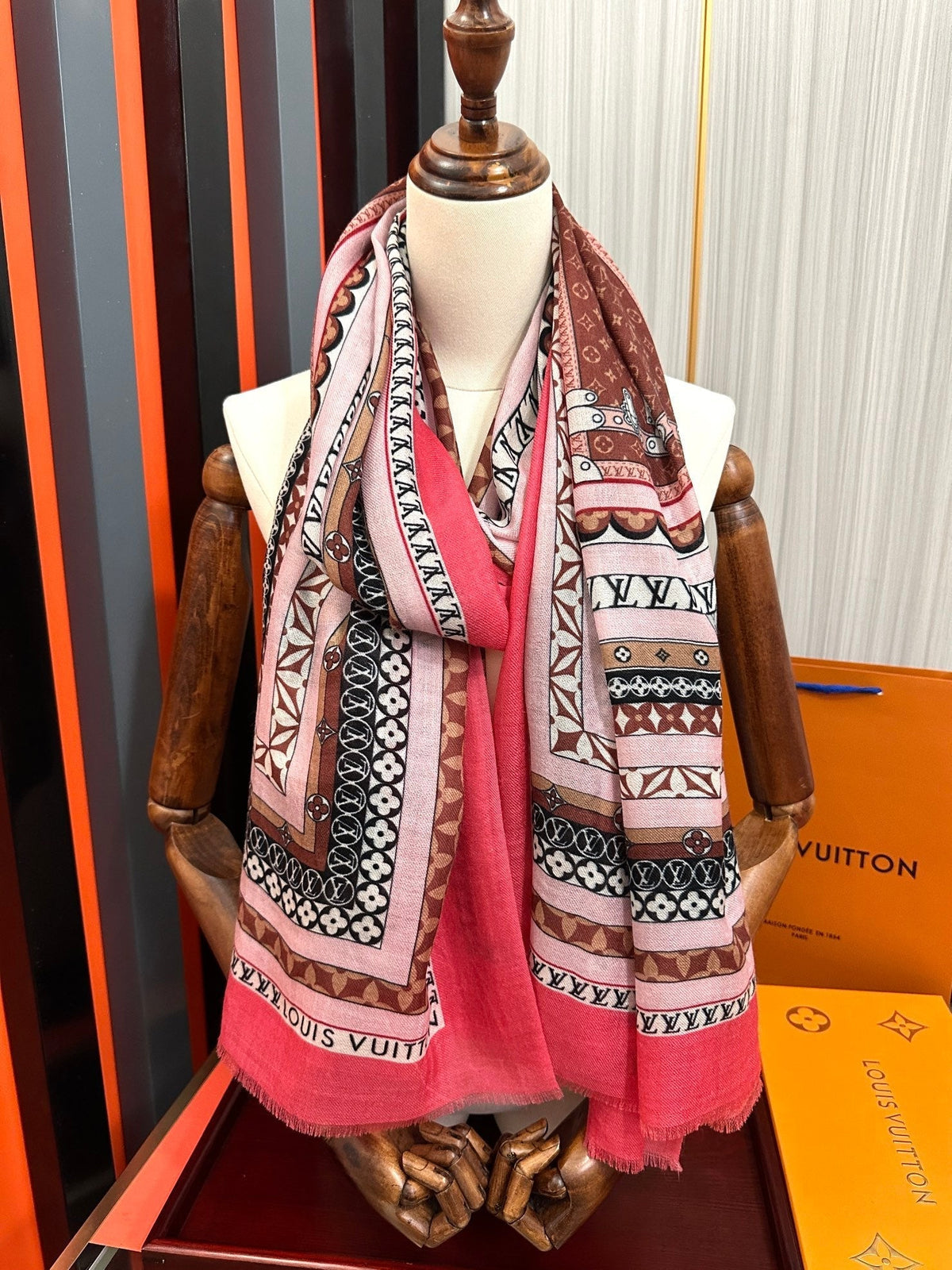 SCARF 200 CM IN COLORFUL CASHMERE 394890