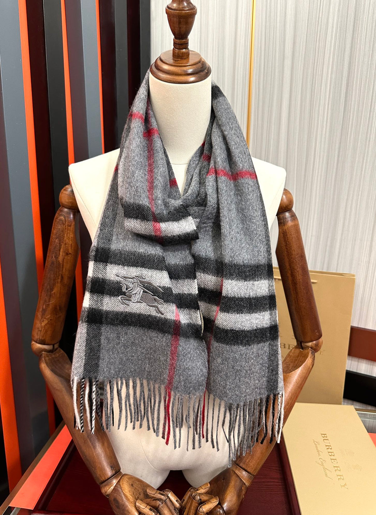 BBR Double-Sided Scarf 200CM Dark Gray Cashmere 293004