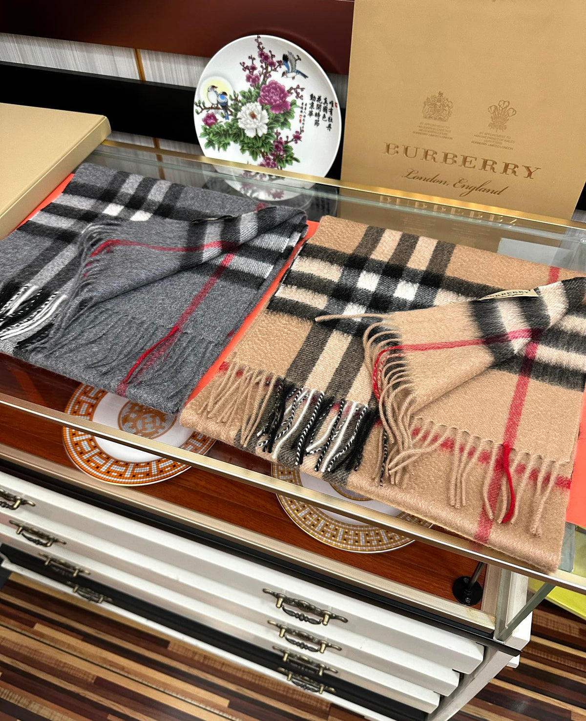 BBR Double-Sided Scarf 200CM Dark Gray Cashmere 293004
