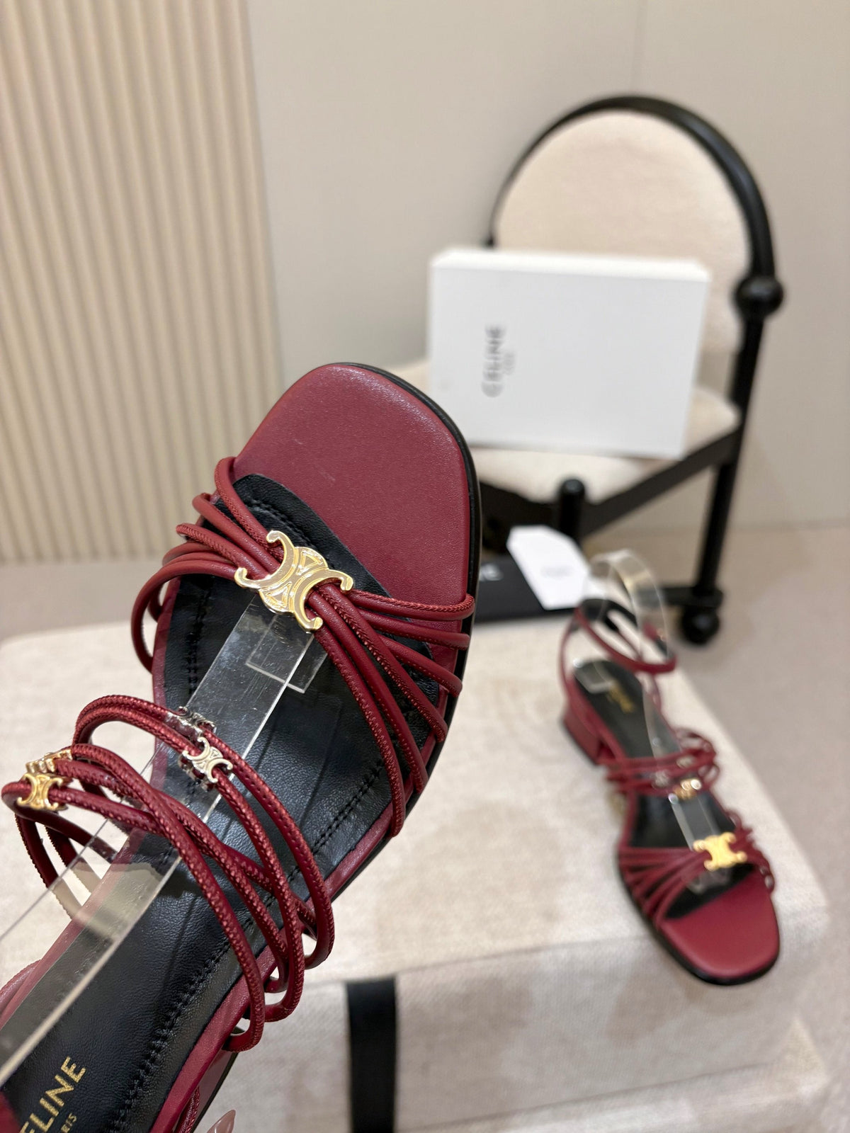 Celine 2026 Clémence Heeled Sandals 40mm Cowhide 957024