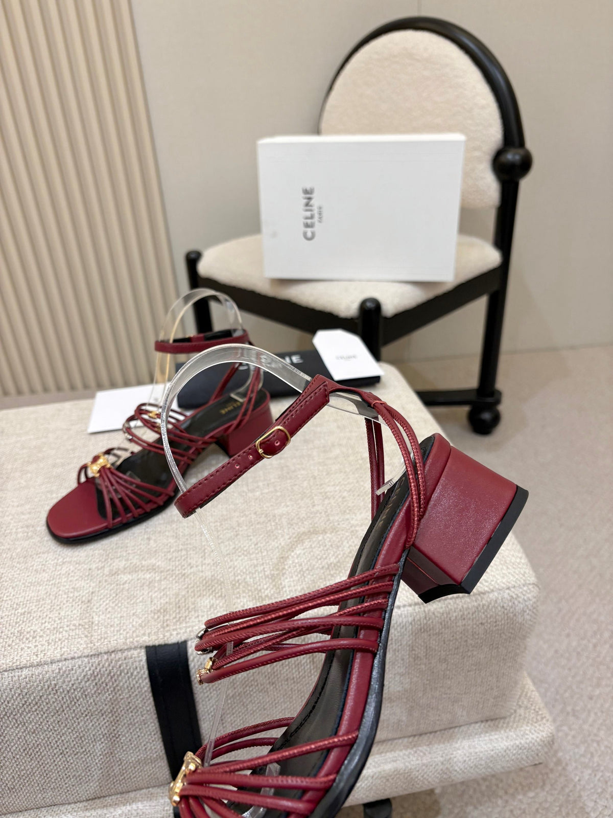 Celine 2026 Clémence Heeled Sandals 40mm Cowhide 957024