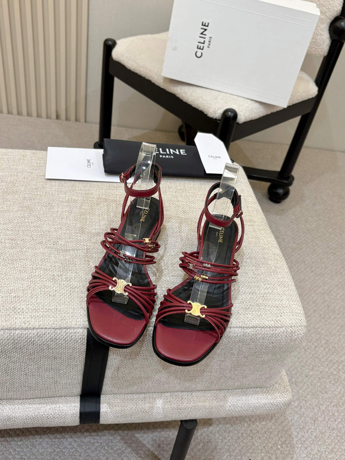 Celine 2026 Clémence Heeled Sandals 40mm Cowhide 957024