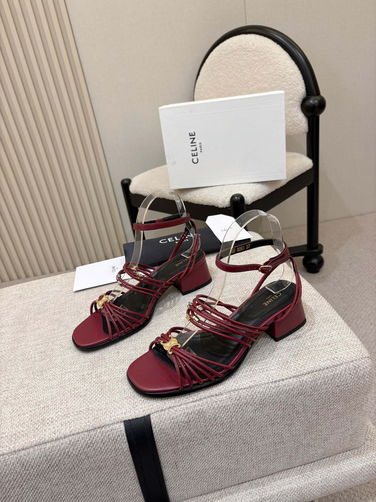 Celine 2026 Clémence Heeled Sandals 40mm Cowhide 957024