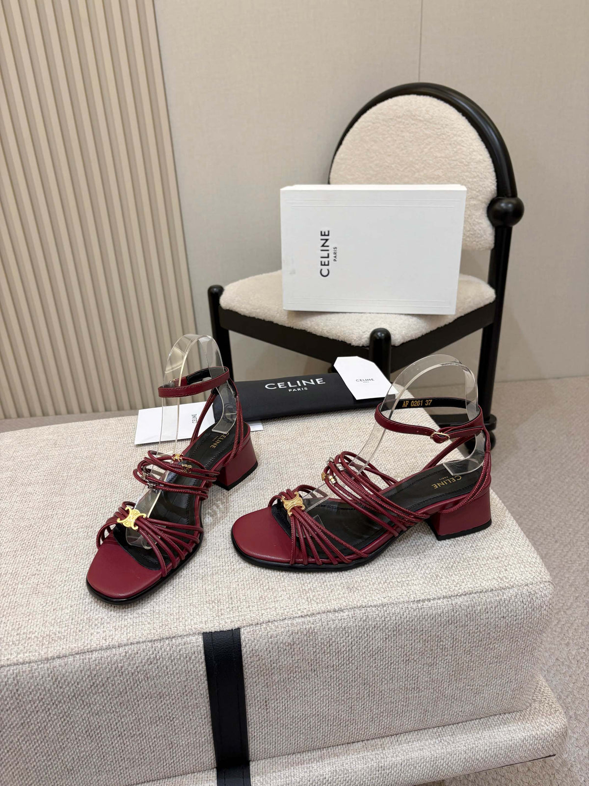 Celine 2026 Clémence Heeled Sandals 40mm Cowhide 957024