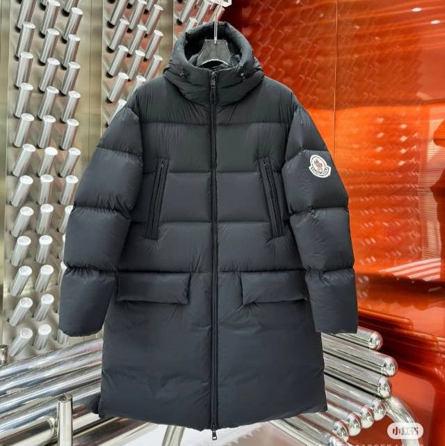 Moncler 25 Long Coat Black Polyester 291395