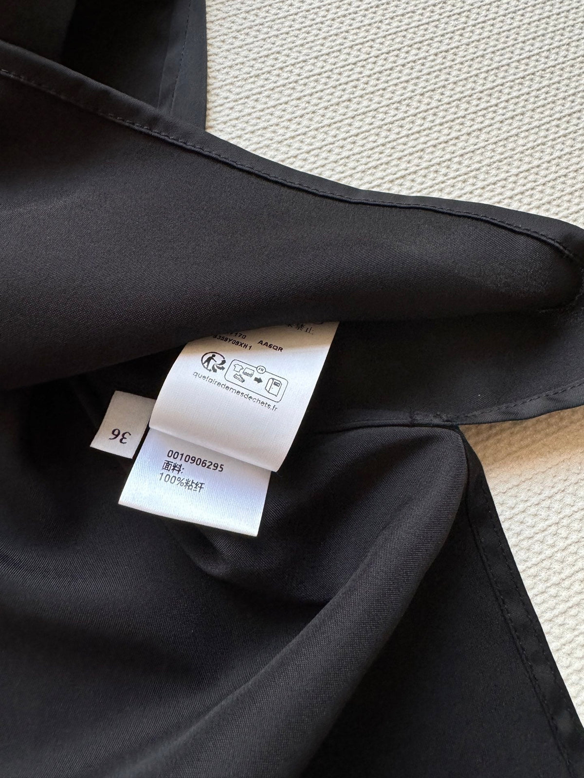 Loewe Shirt Black Satin Fabric