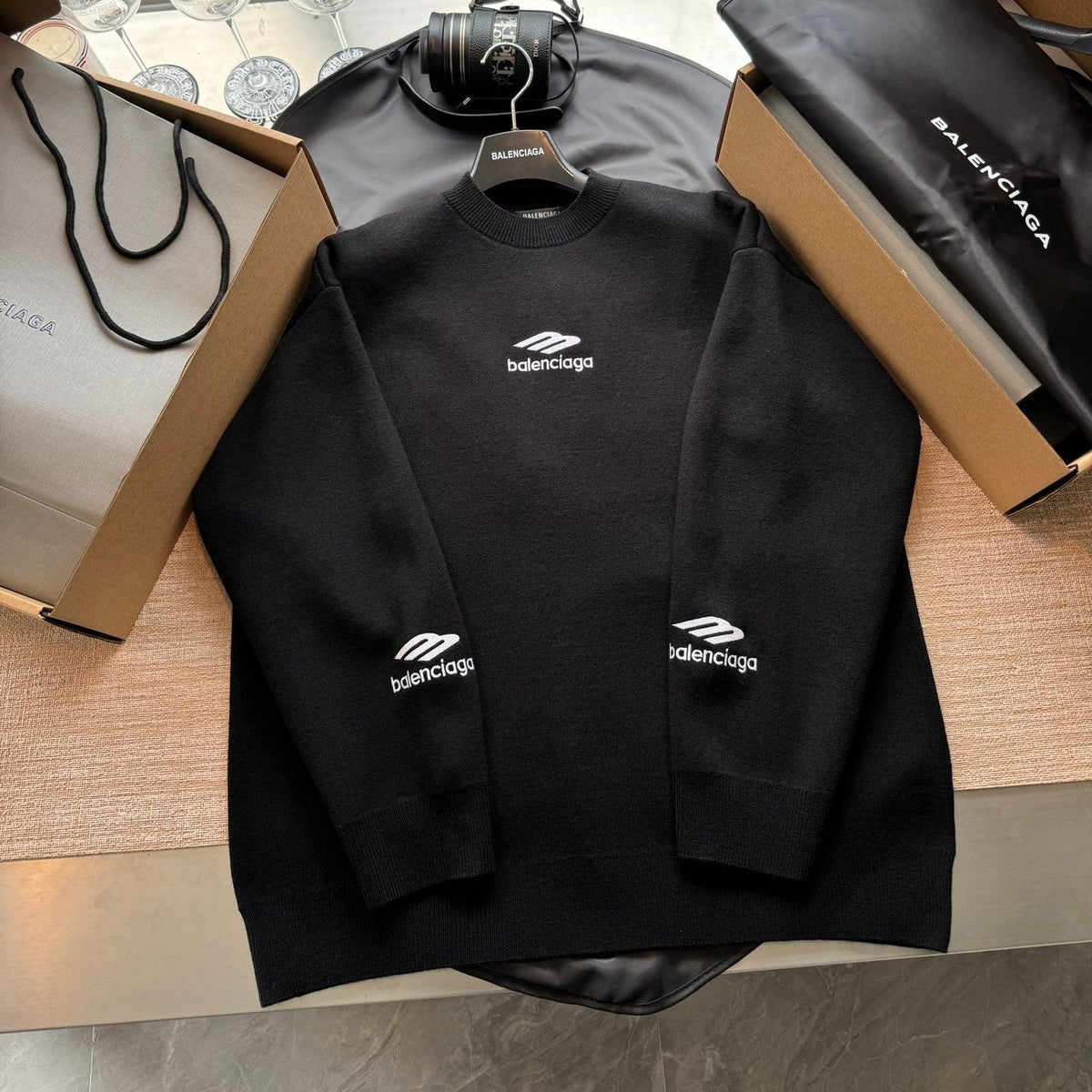 Balenciaga 25 Sweater Black Wool 0017