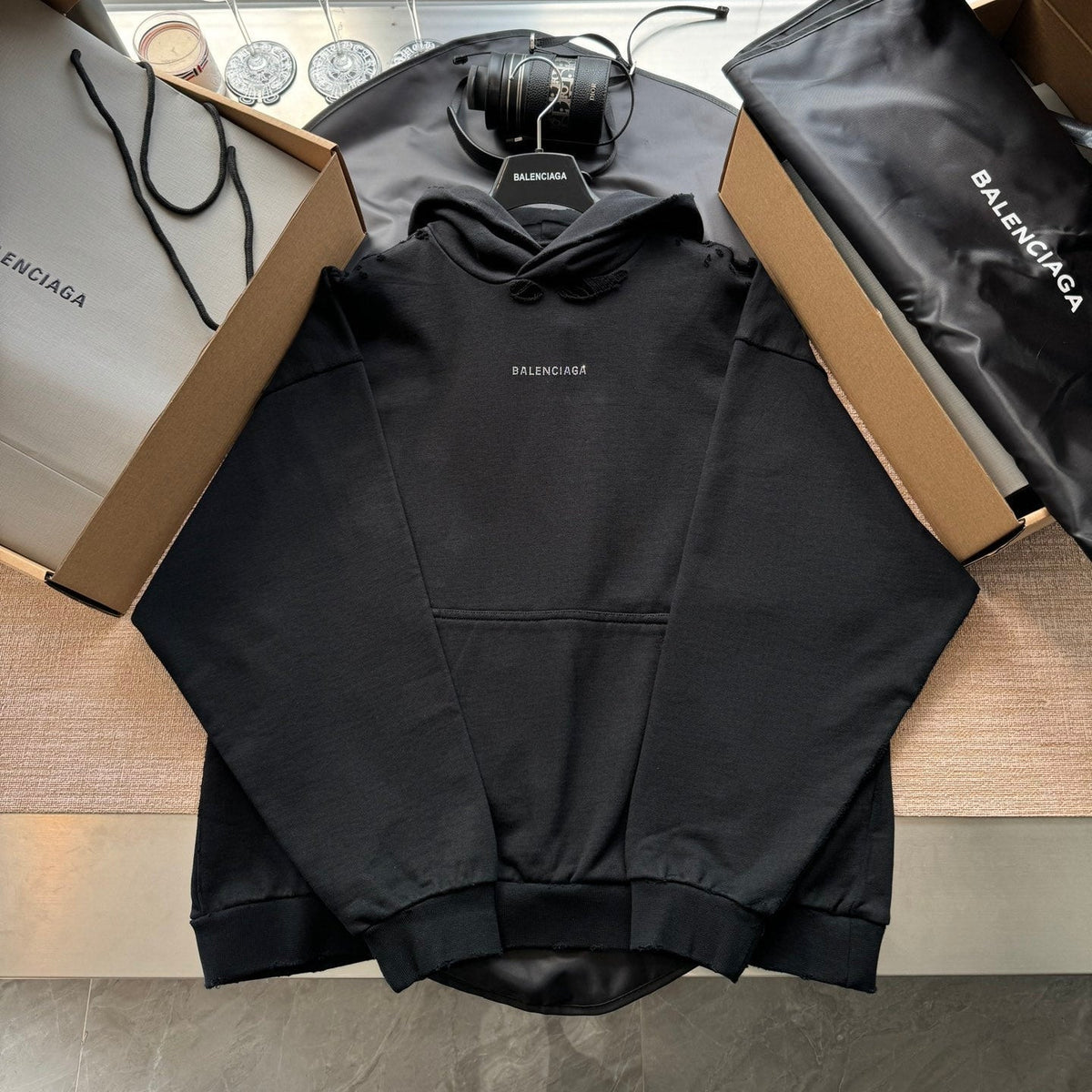 Balenciaga 25 Hoodie Black Cotton 0025