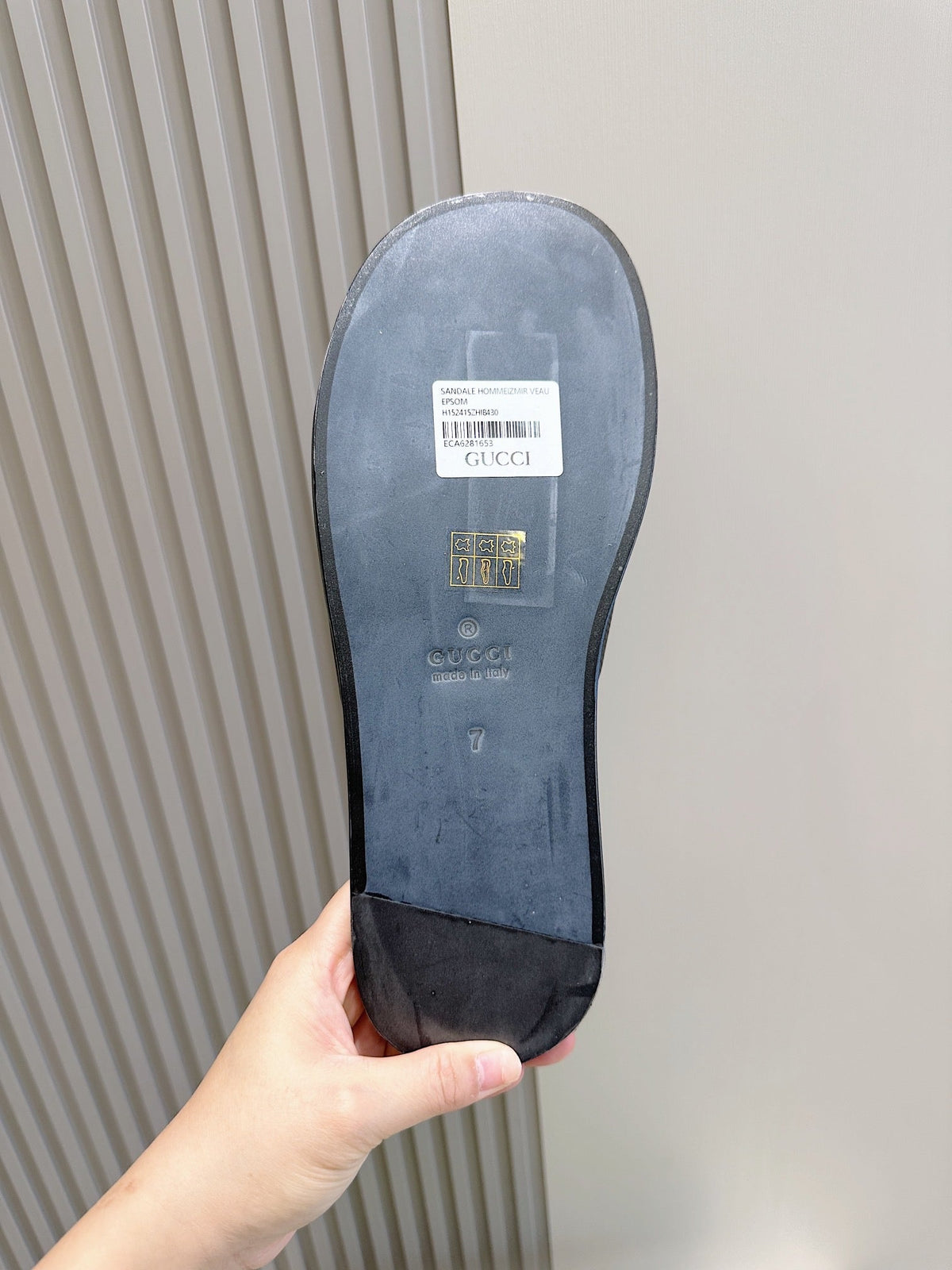 GG Men's Slide Black Cowhide 547704