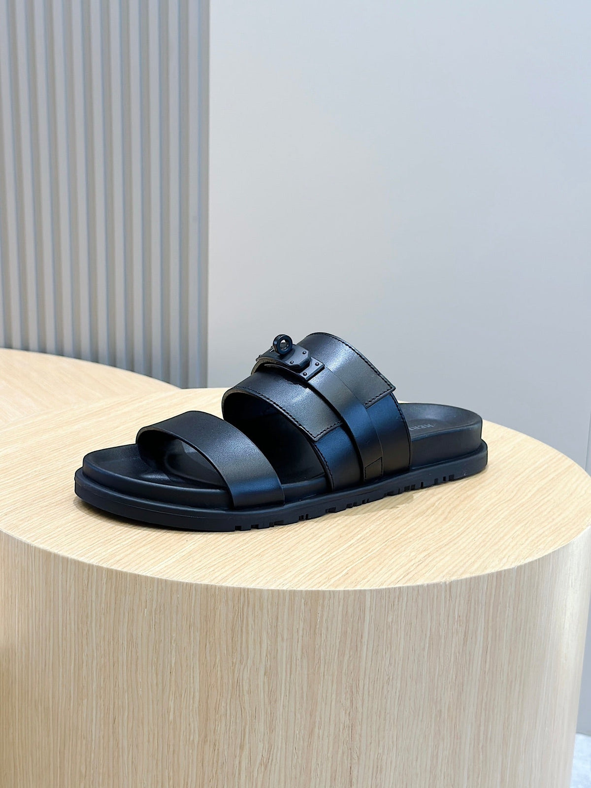 HM Men's Jackson Slide Black Calfskin 547712