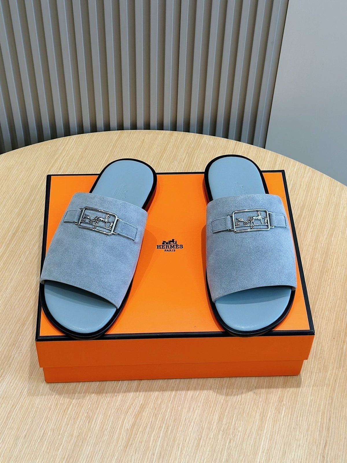 HM Men's Tenor Slide Blue Suede 547658