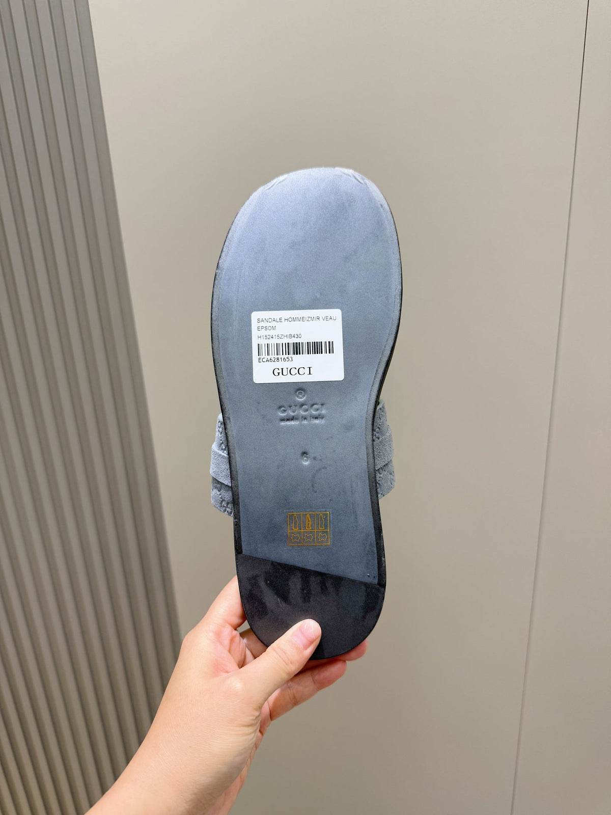 GG Men's Interlocking G Sandals Blue Suede 599984