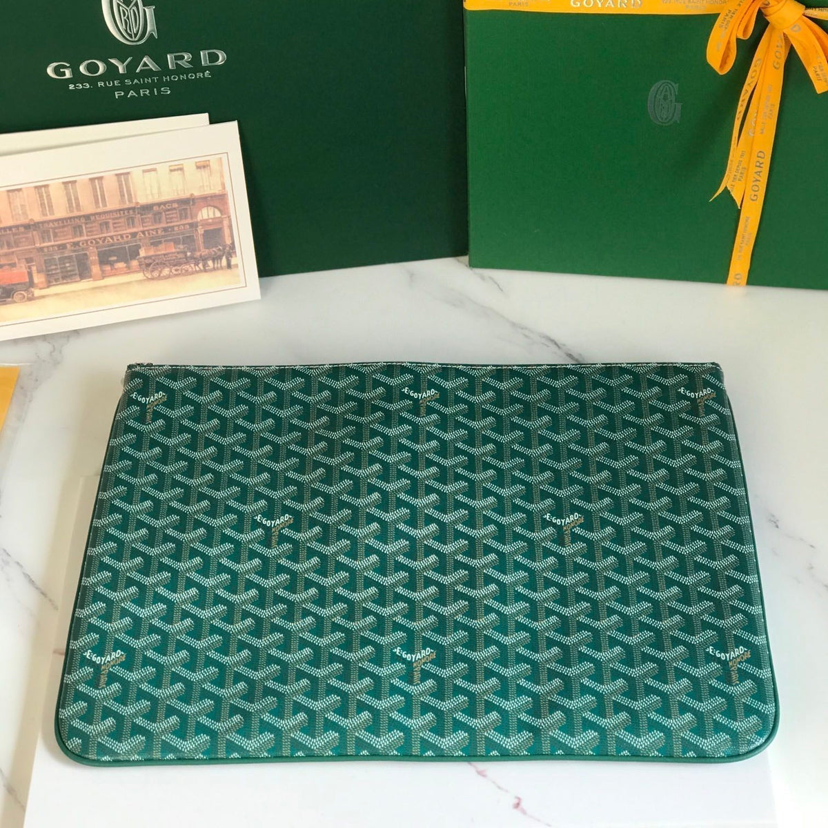 SÉNAT MGM POUCH 40 IN GREEN GOYARDINE CANVAS