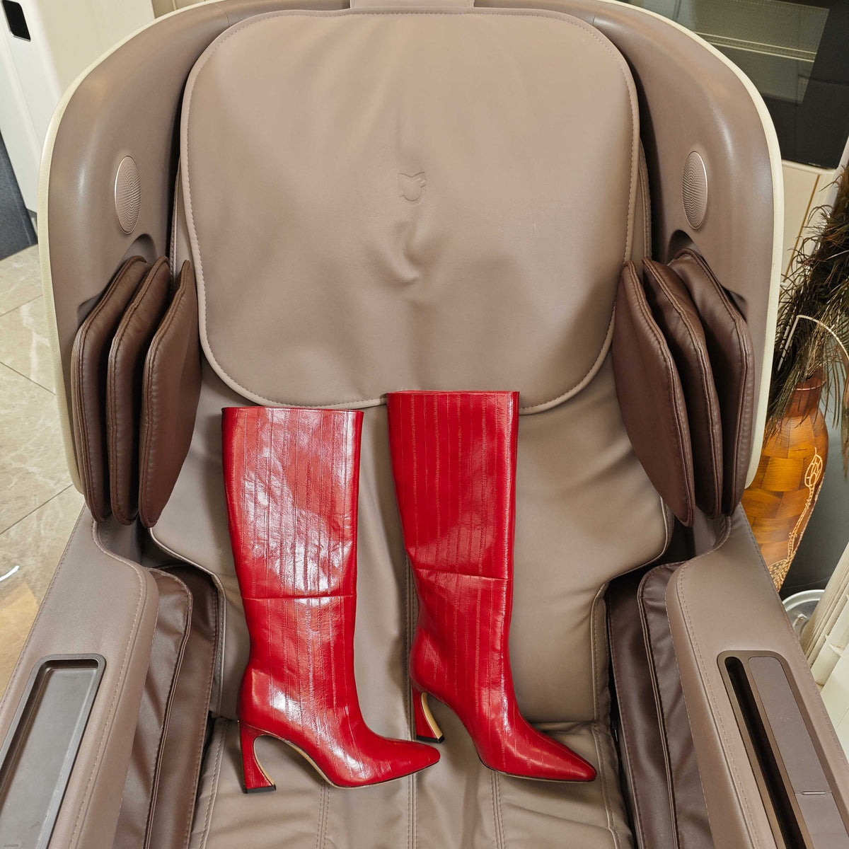 Fendi 25ss high-heeled boots red sheepskin 502721