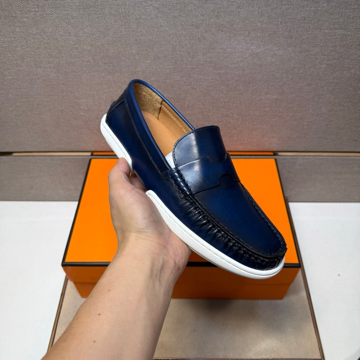 HM Men's 25 Loafer Blue Cowhide 717697
