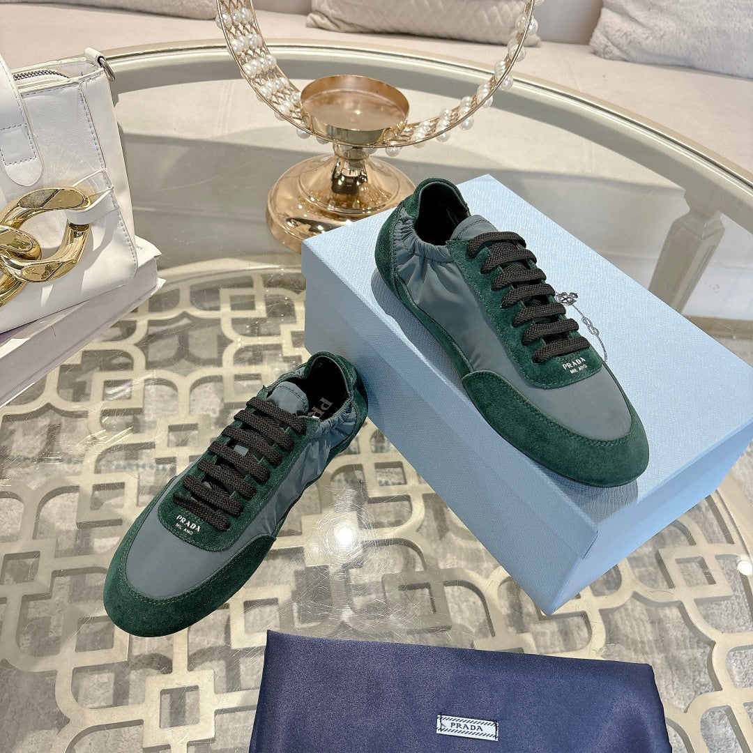 PRA 26S Casual Sneaker Dark Green Canvas Suede 625960