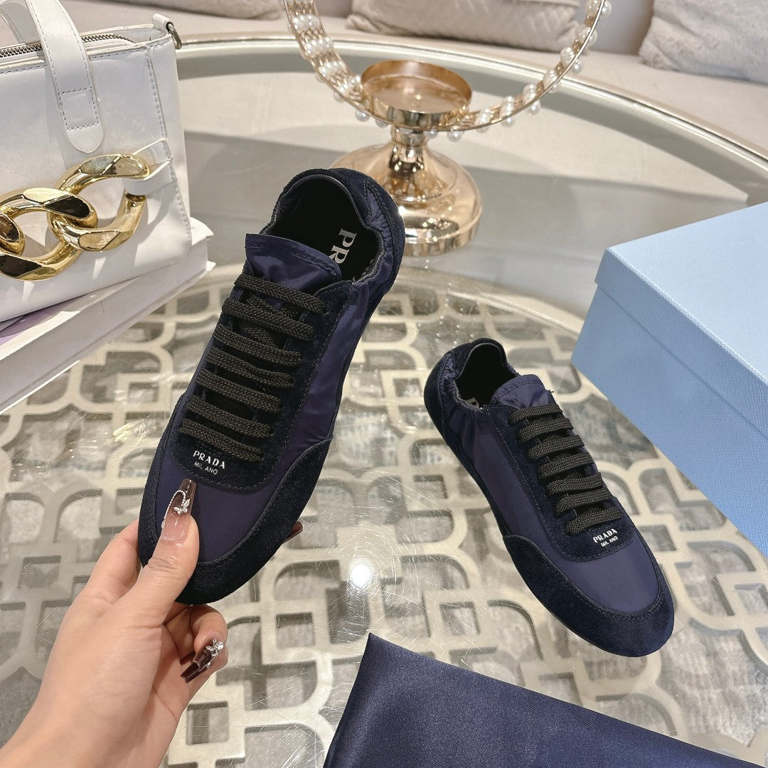 PRA 26S Casual Sneaker Black Navy Blue Canvas Suede 625964