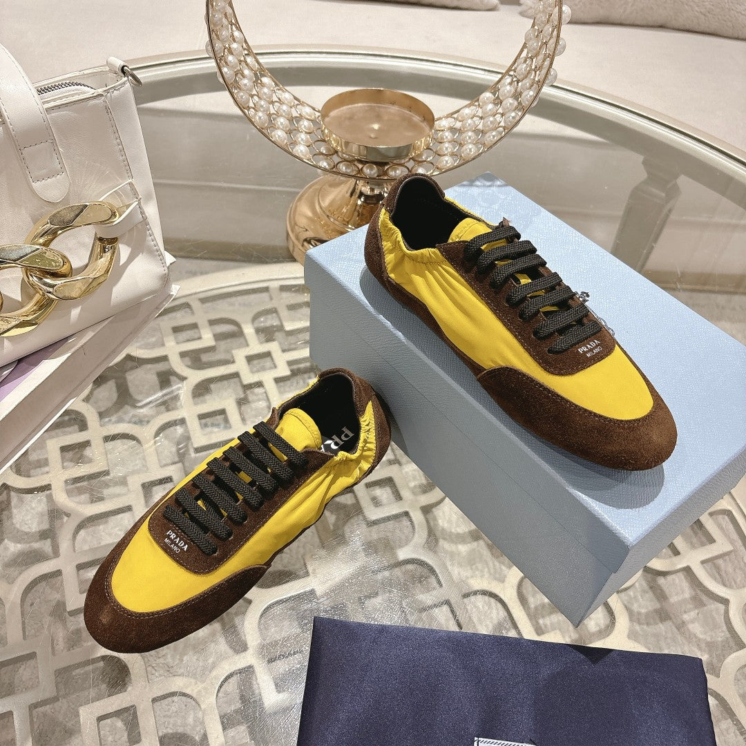 PRA 26S Casual Sneaker Brown Yellow Canvas Suede 625956