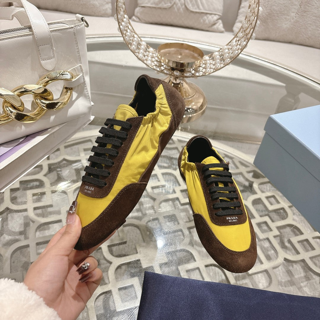 PRA 26S Casual Sneaker Brown Yellow Canvas Suede 625956