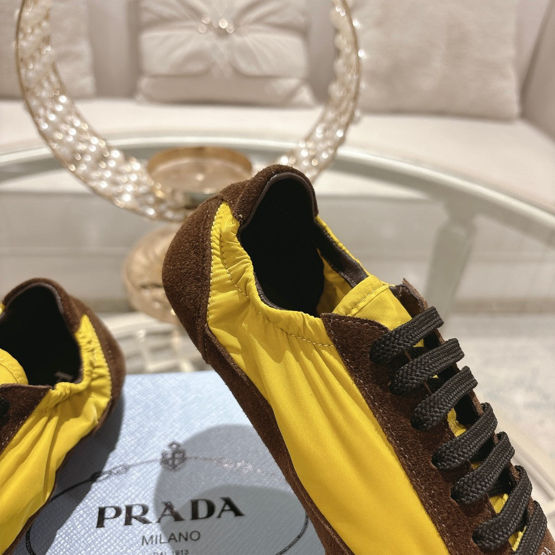 PRA 26S Casual Sneaker Brown Yellow Canvas Suede 625956