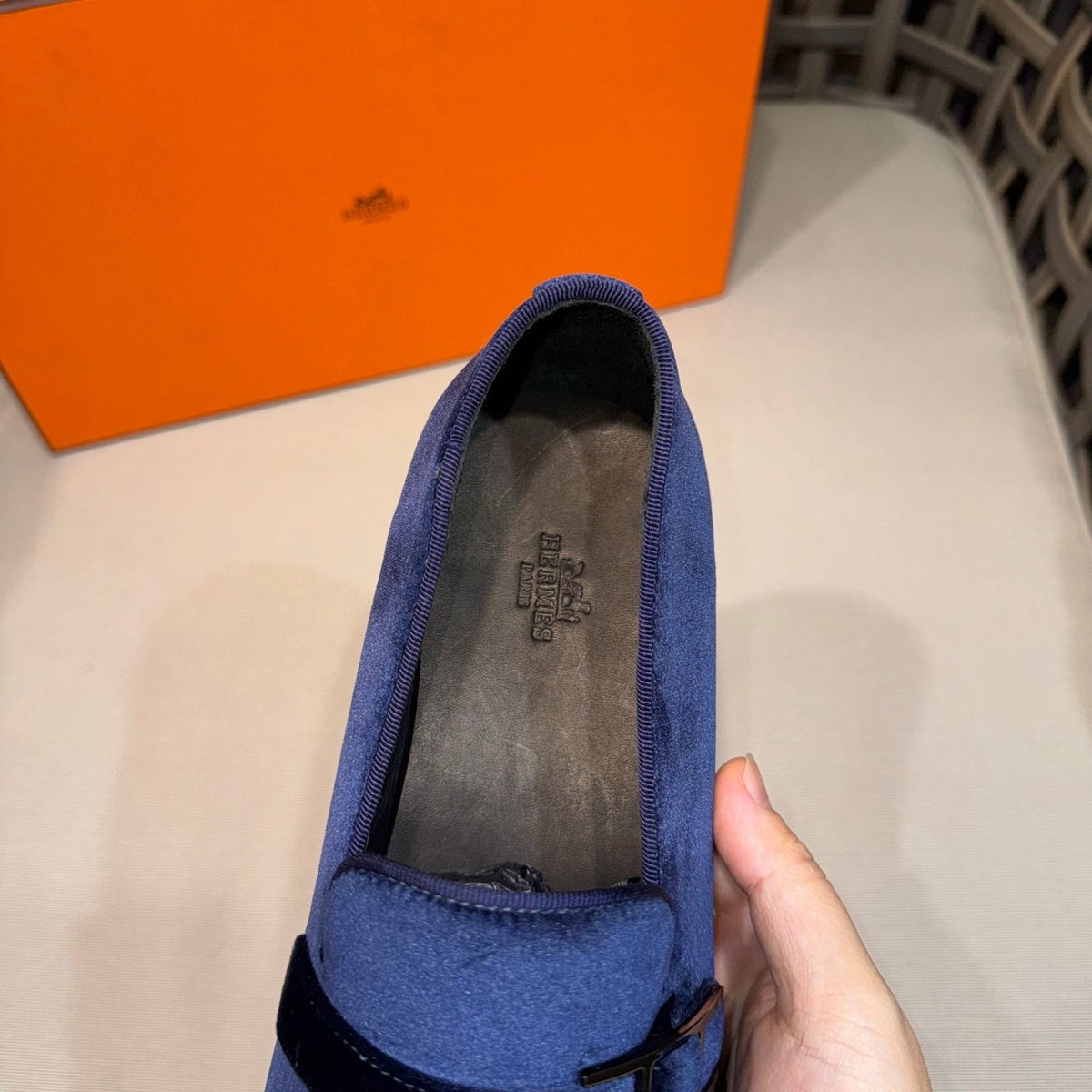 HM Men's Loafers Midnight Blue Velvet 675415