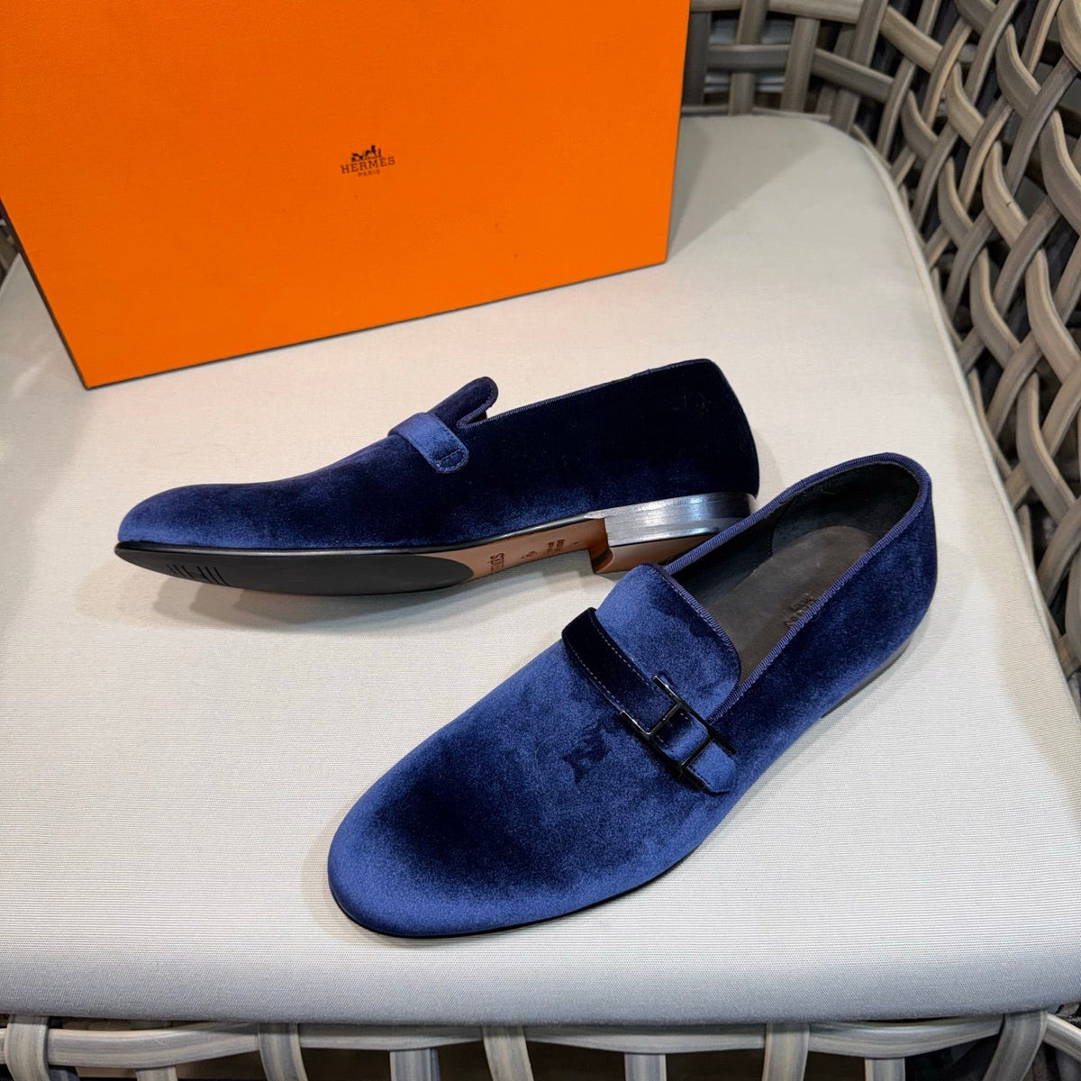HM Men's Loafers Midnight Blue Velvet 675415