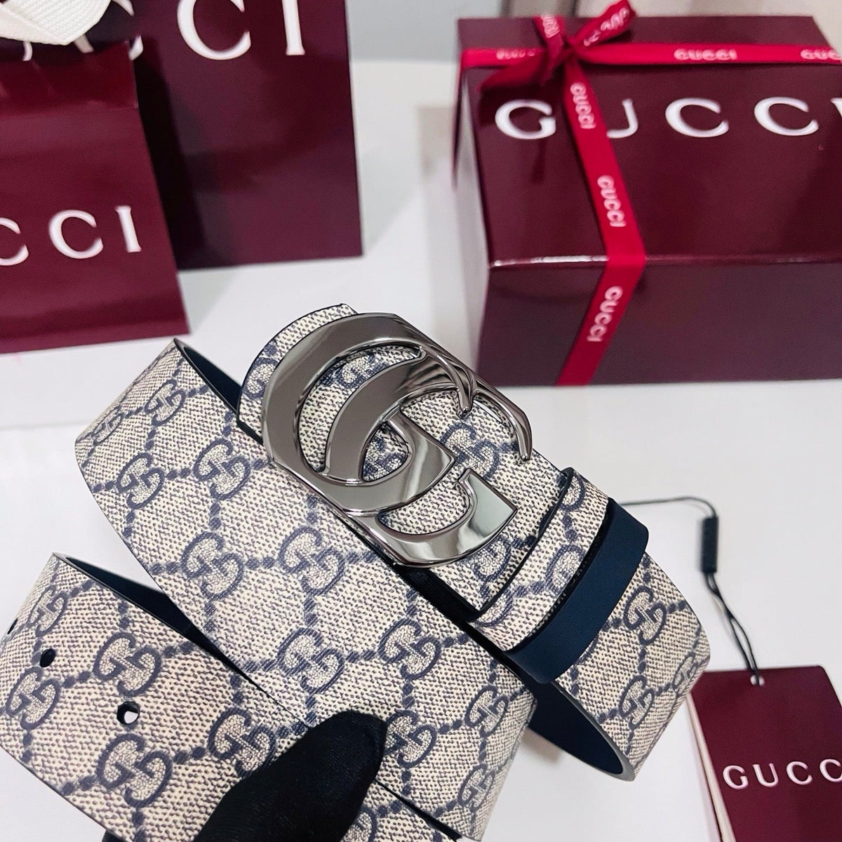 Gucci 2026 GG Supreme Belt 40mm Canvas Leather