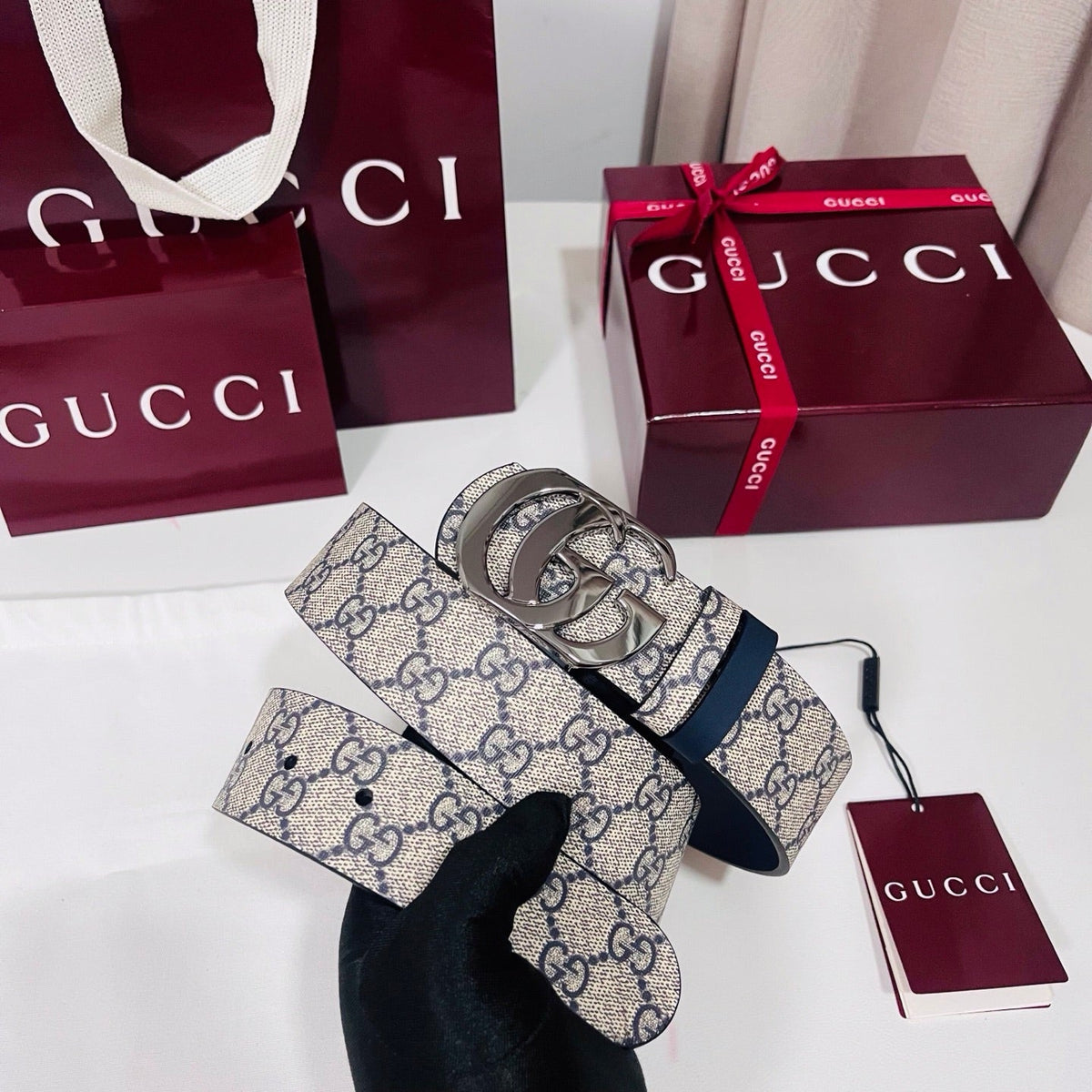 Gucci 2026 GG Supreme Belt 40mm Canvas Leather