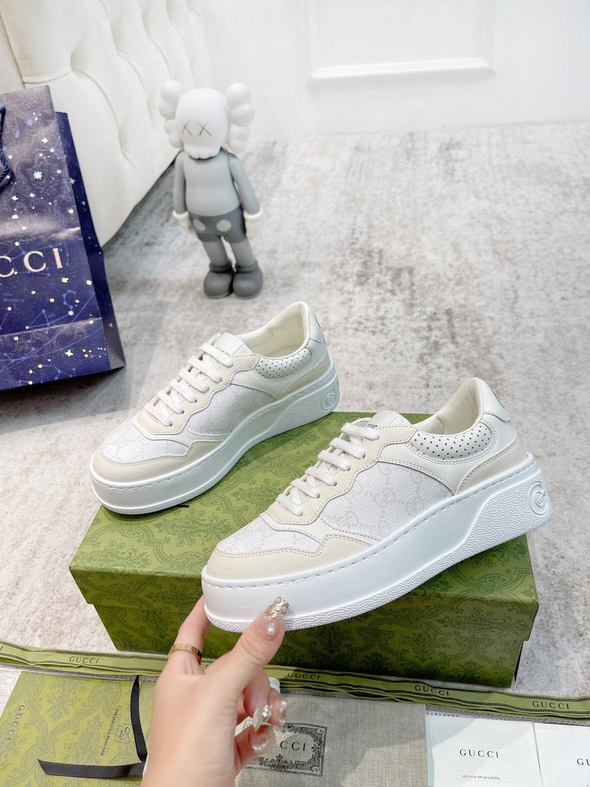 Gucci 2026 Trainer Sneakers Calfskin Canvas 988575