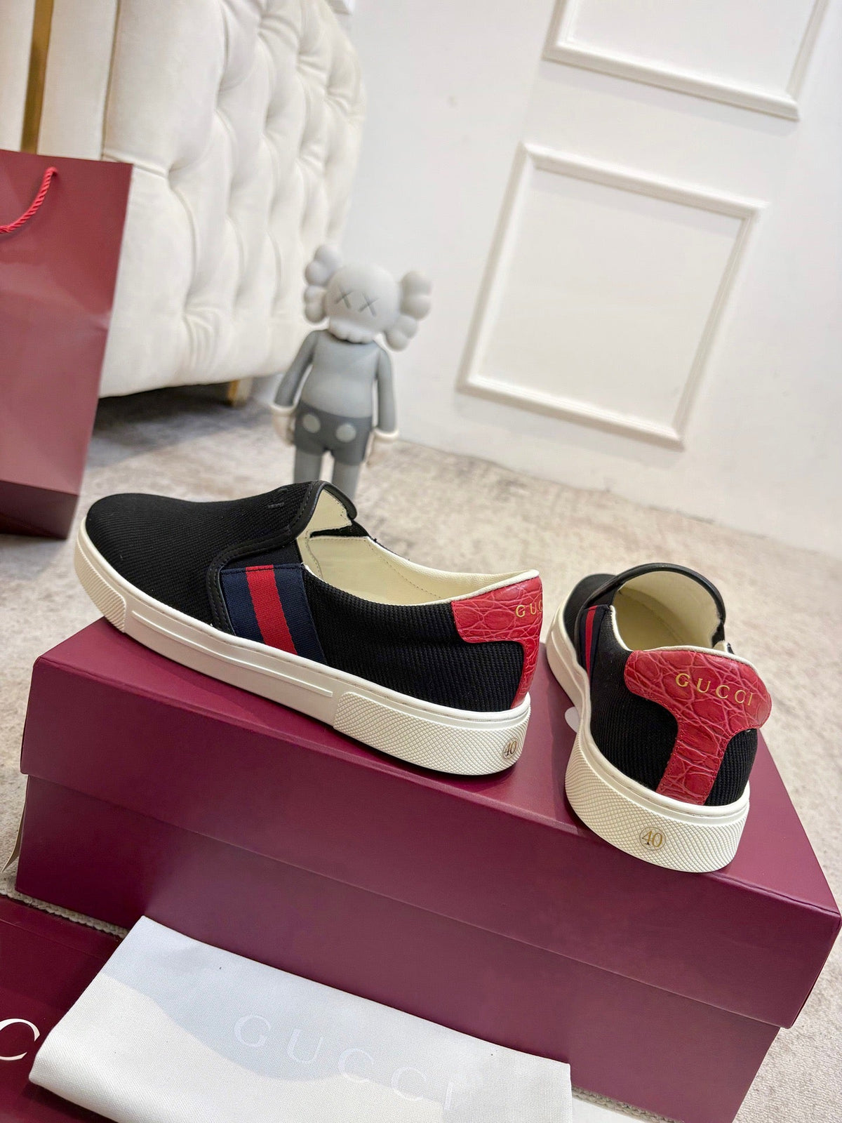 Gucci 2026 Slip-on Loafers Canvas Leather 929233