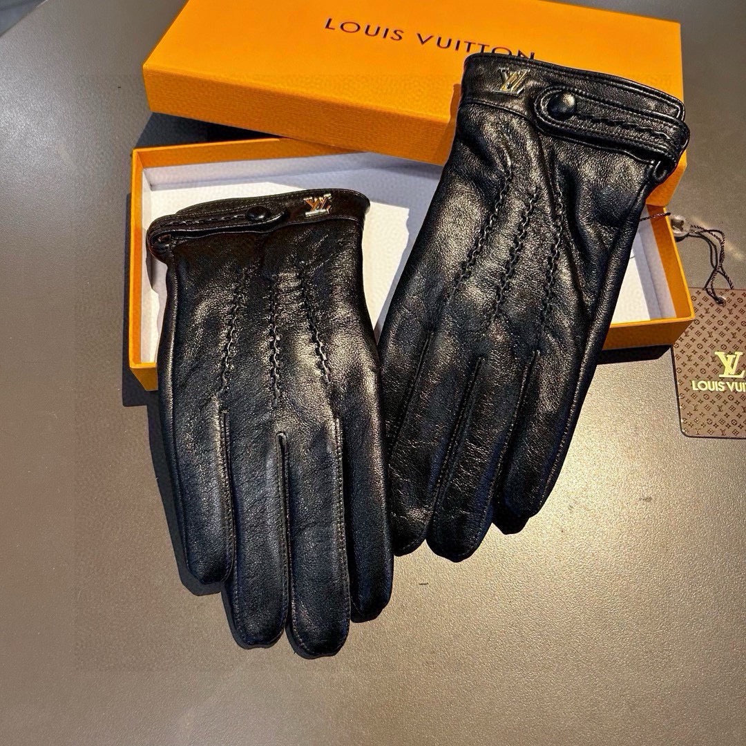 LV Gloves In Black Lambskin 456344