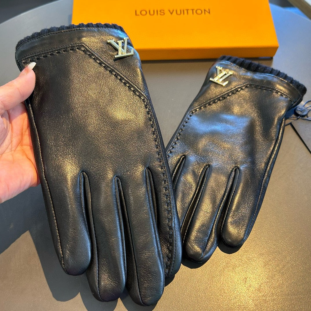 LV Gloves In Black Lambskin 465009