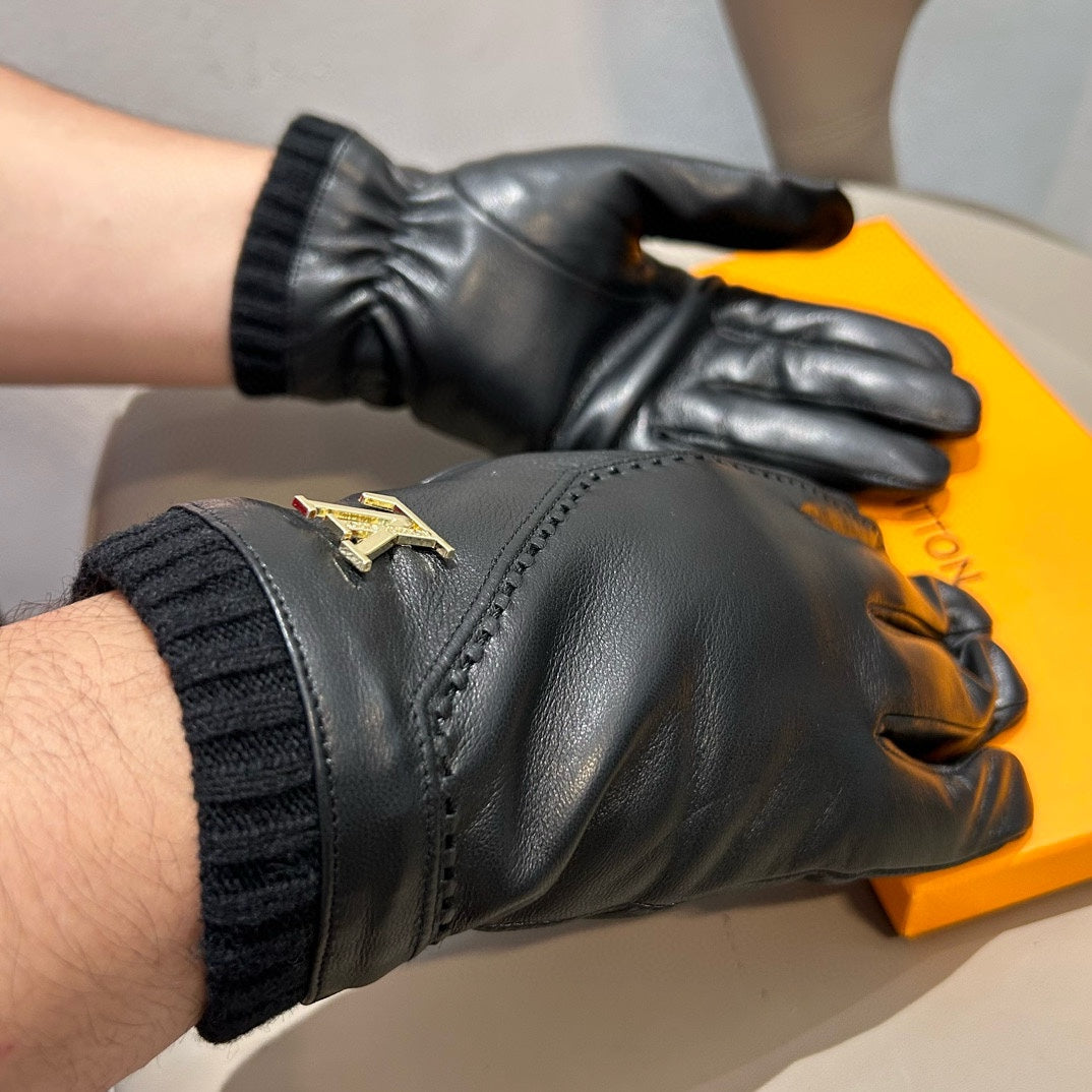 LV Gloves In Black Lambskin 465009