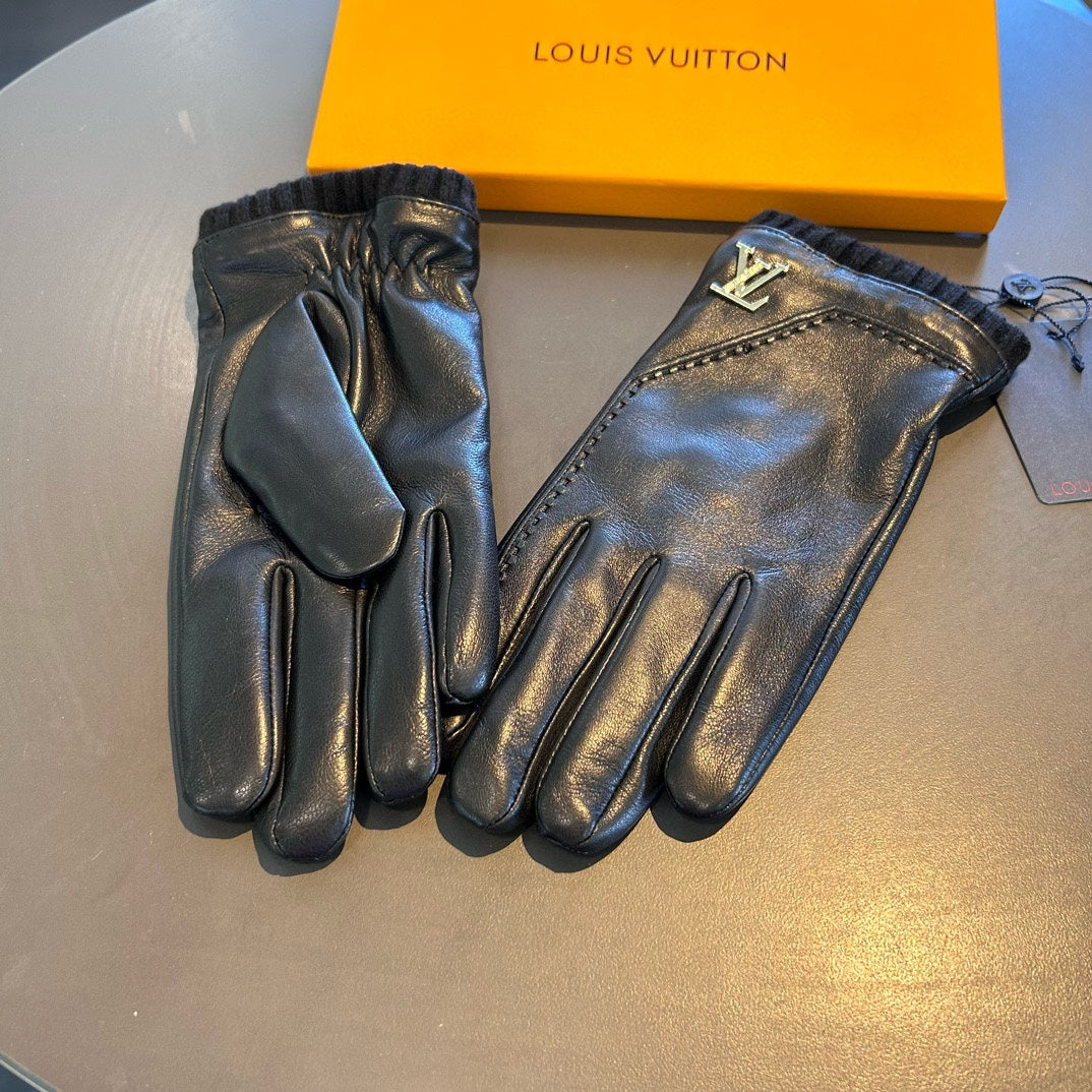 LV Gloves In Black Lambskin 465009