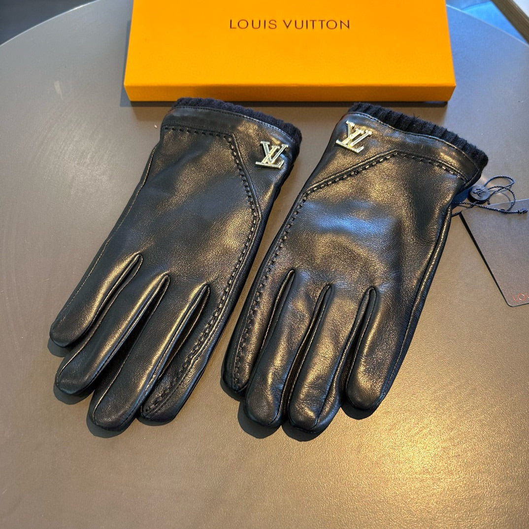 LV Gloves In Black Lambskin 465009