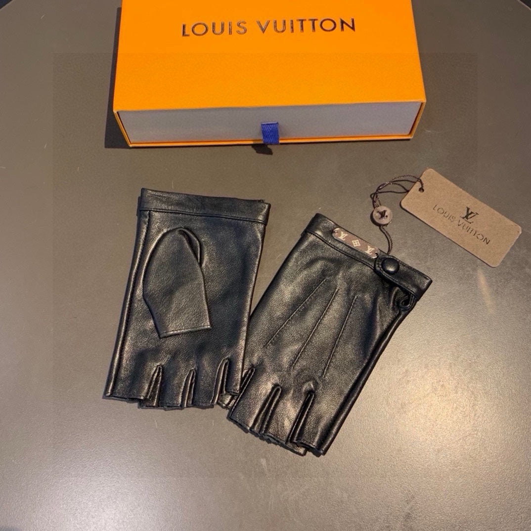 LV Gloves In Black Lambskin 473448