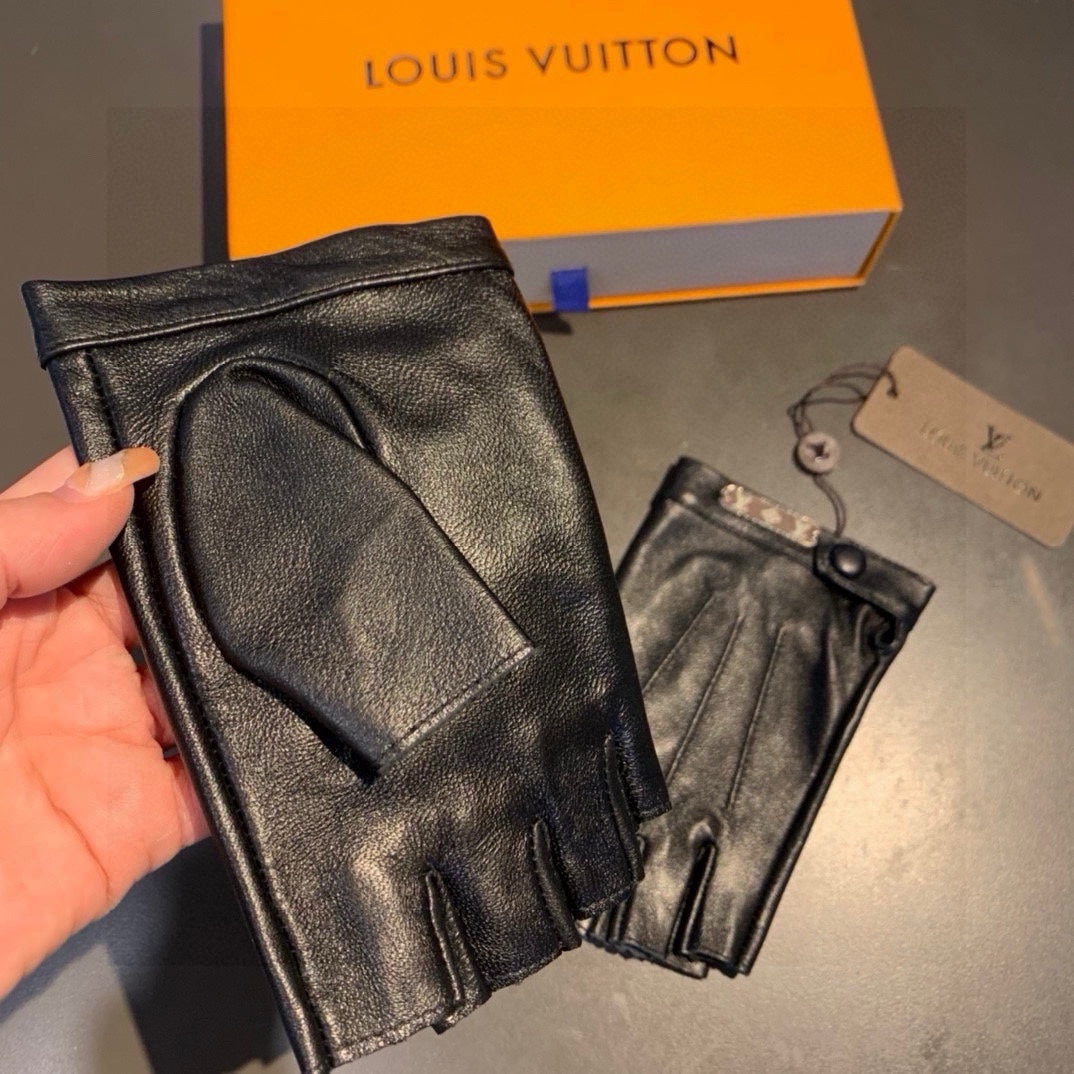 LV Gloves In Black Lambskin 473448